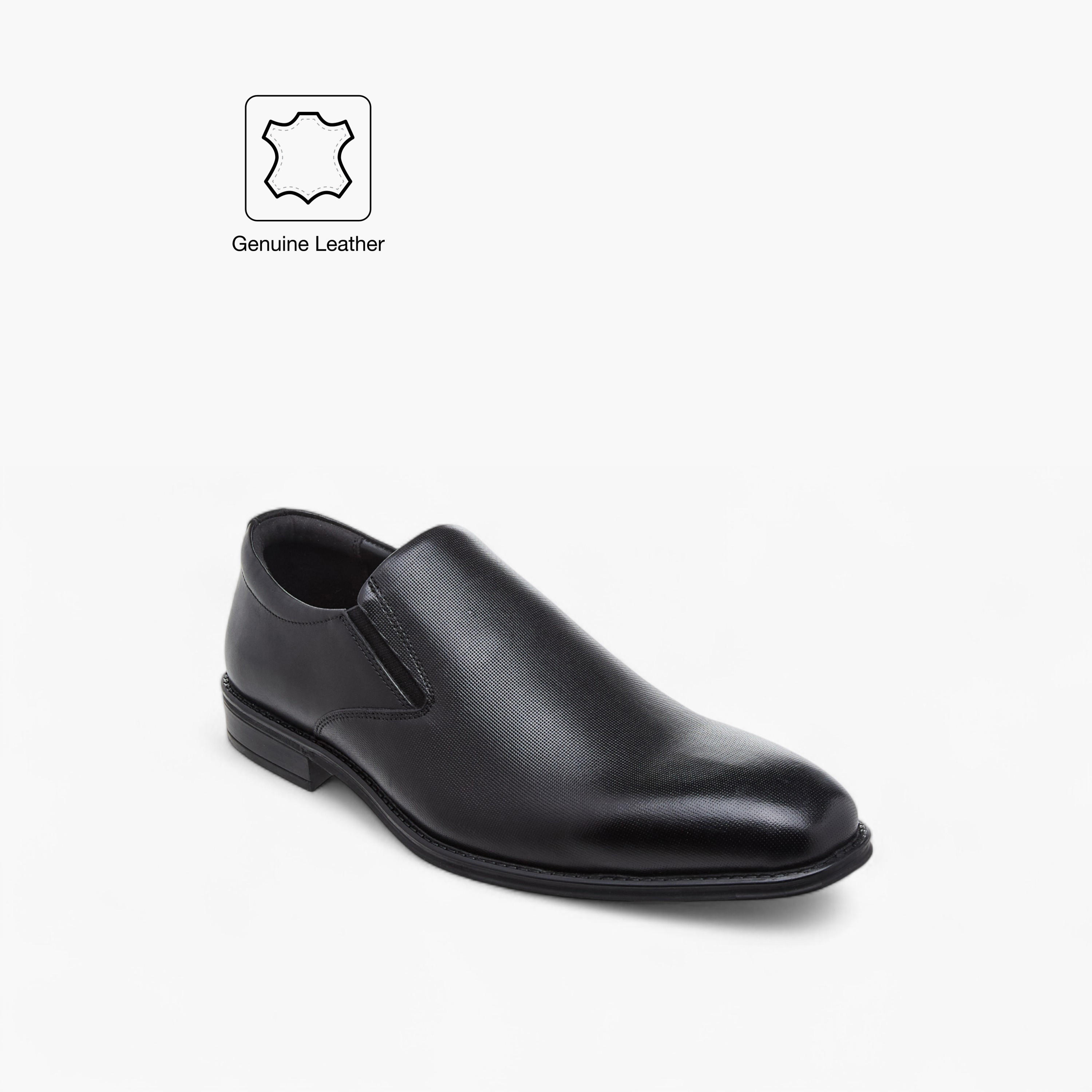 Duchini Men's Leather Textured Slip-On Loafers-men-shoes-loafersandmoccasins-image-3