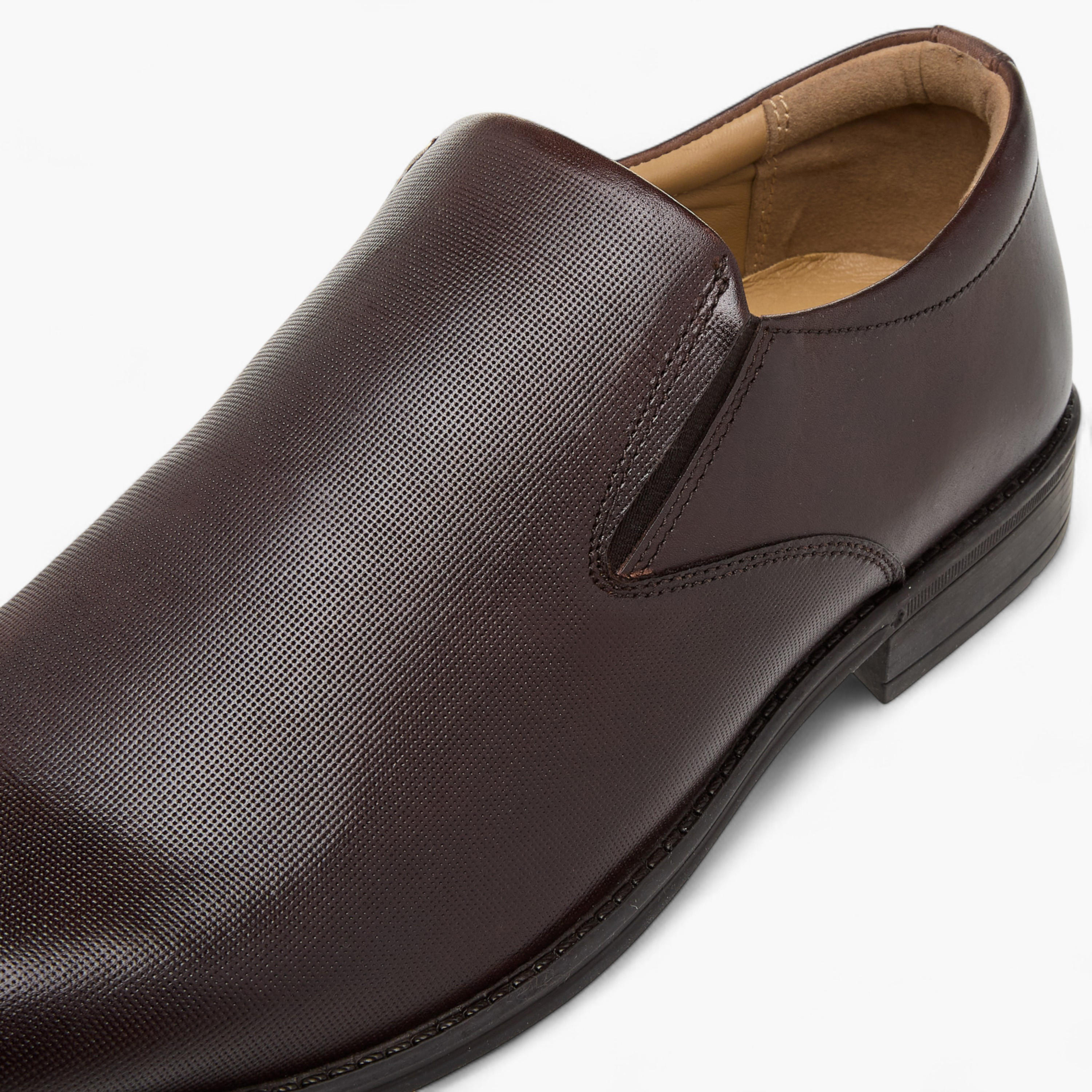 Duchini Men's Leather Textured Slip-On Loafers-men-shoes-loafersandmoccasins-image-4