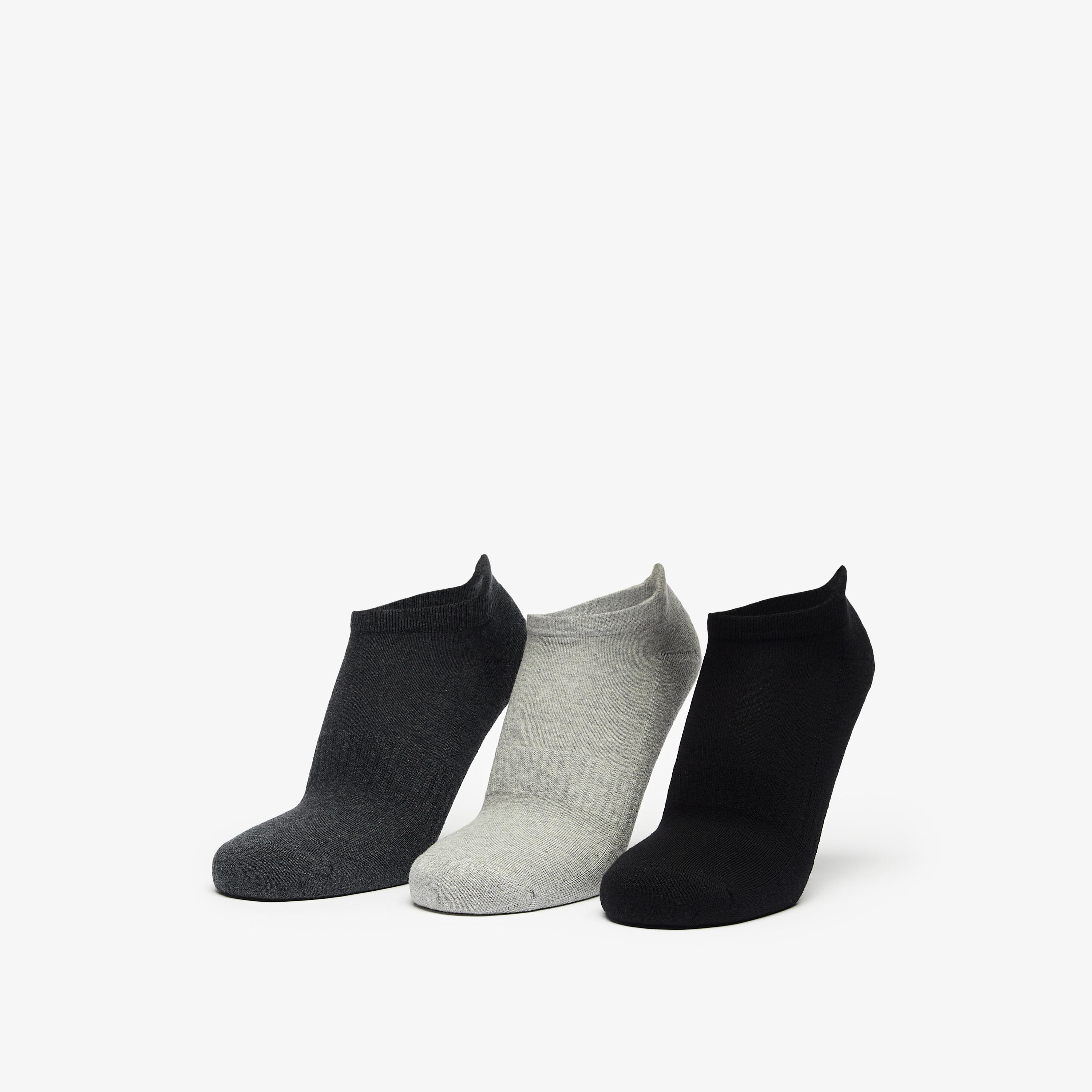 طقم جوارب رياضية موسّدة 3 أزواج بارزة الملمس بطول الكاحل من داش -men-socks-image-1