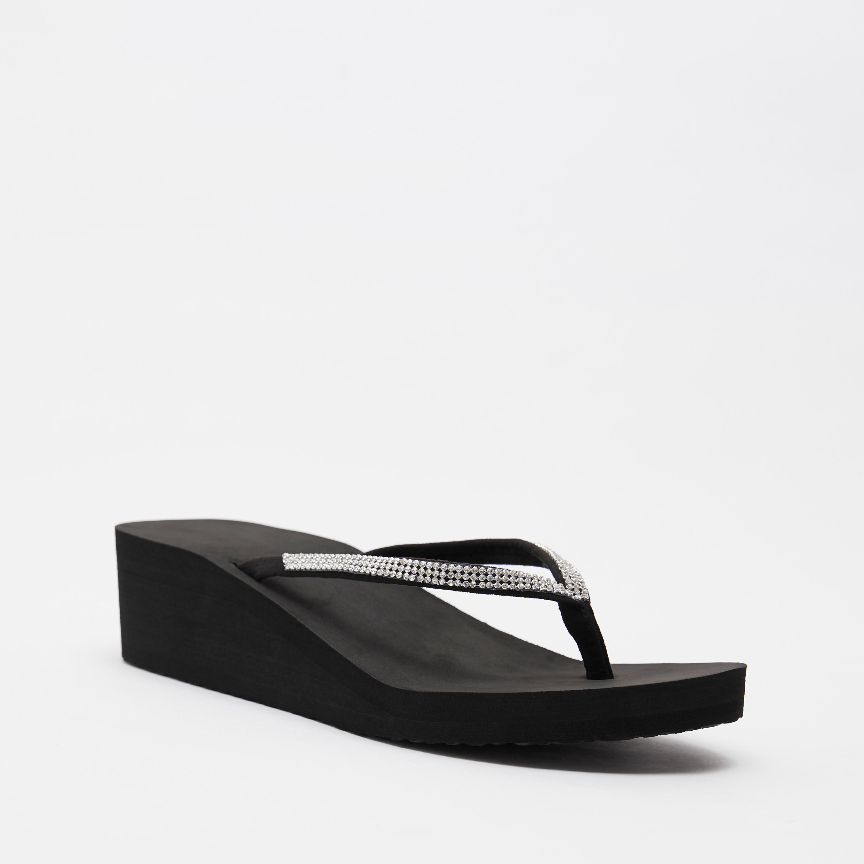 صندل شبشب سهل الارتداء مزيّن بكعب ويدج-women-shoes-flipflopsandslides-image-2