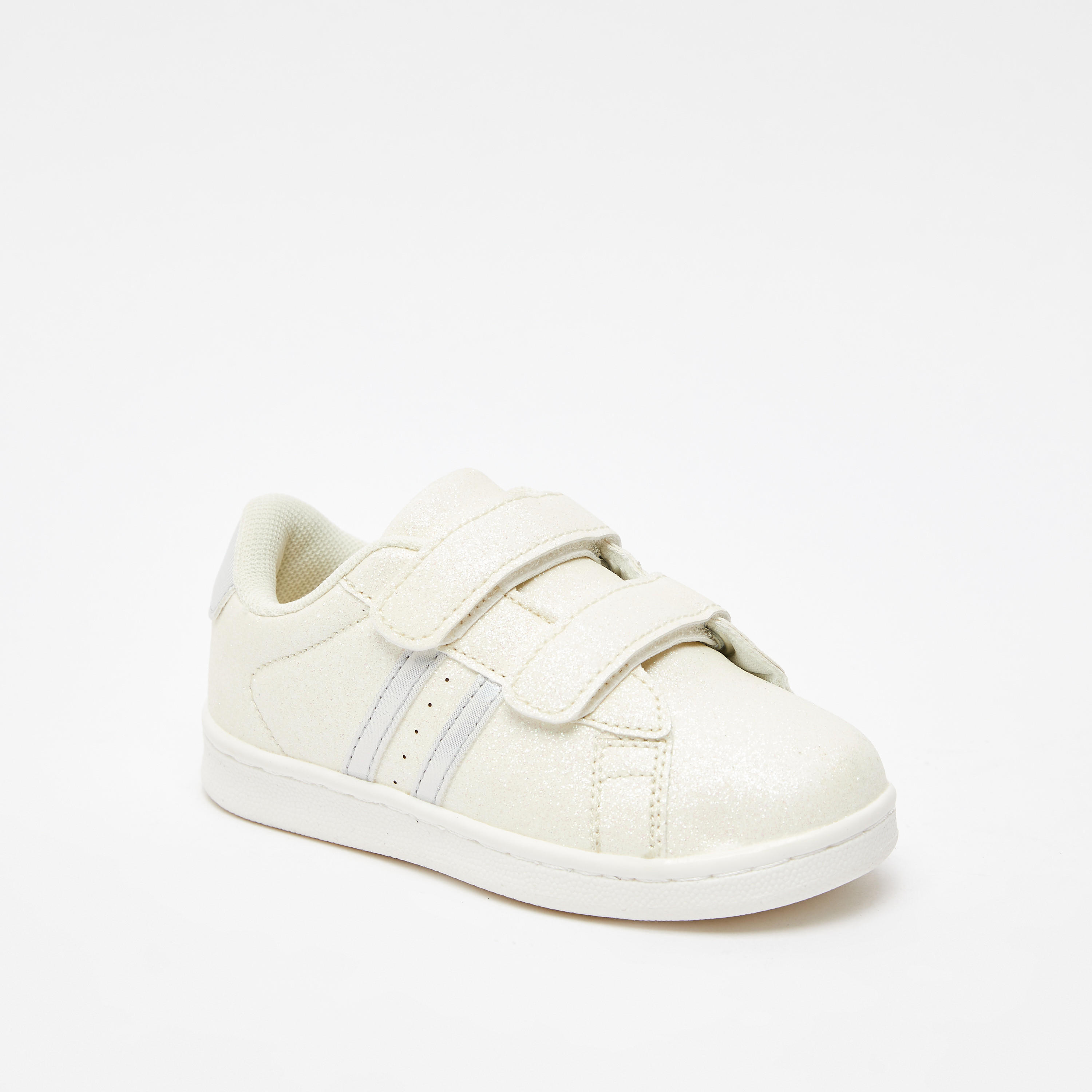 Juniors Glitter Detail Sneakers with Hook and Loop Closure-girls-shoes-sneakers-image-2