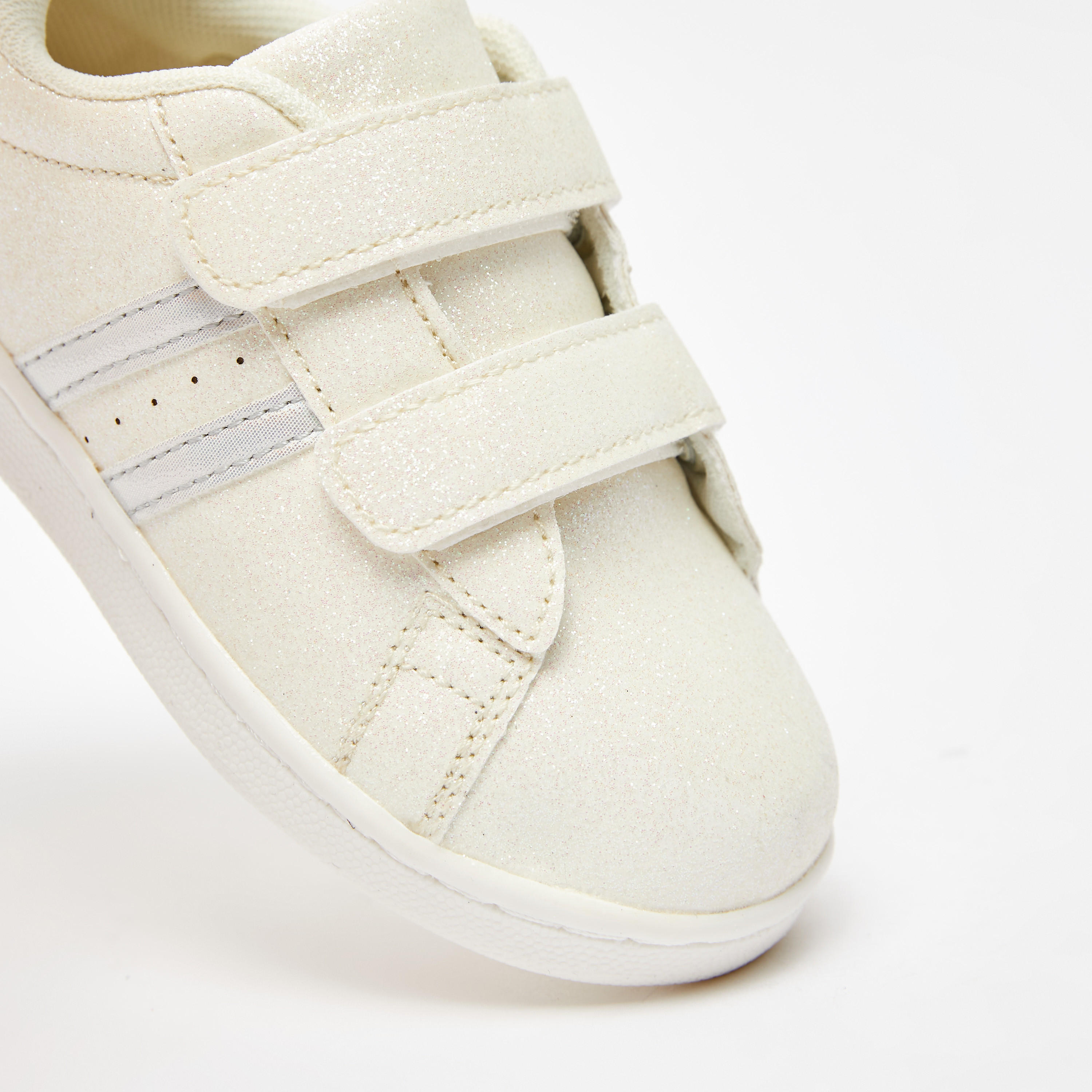 Juniors Glitter Detail Sneakers with Hook and Loop Closure-girls-shoes-sneakers-image-4