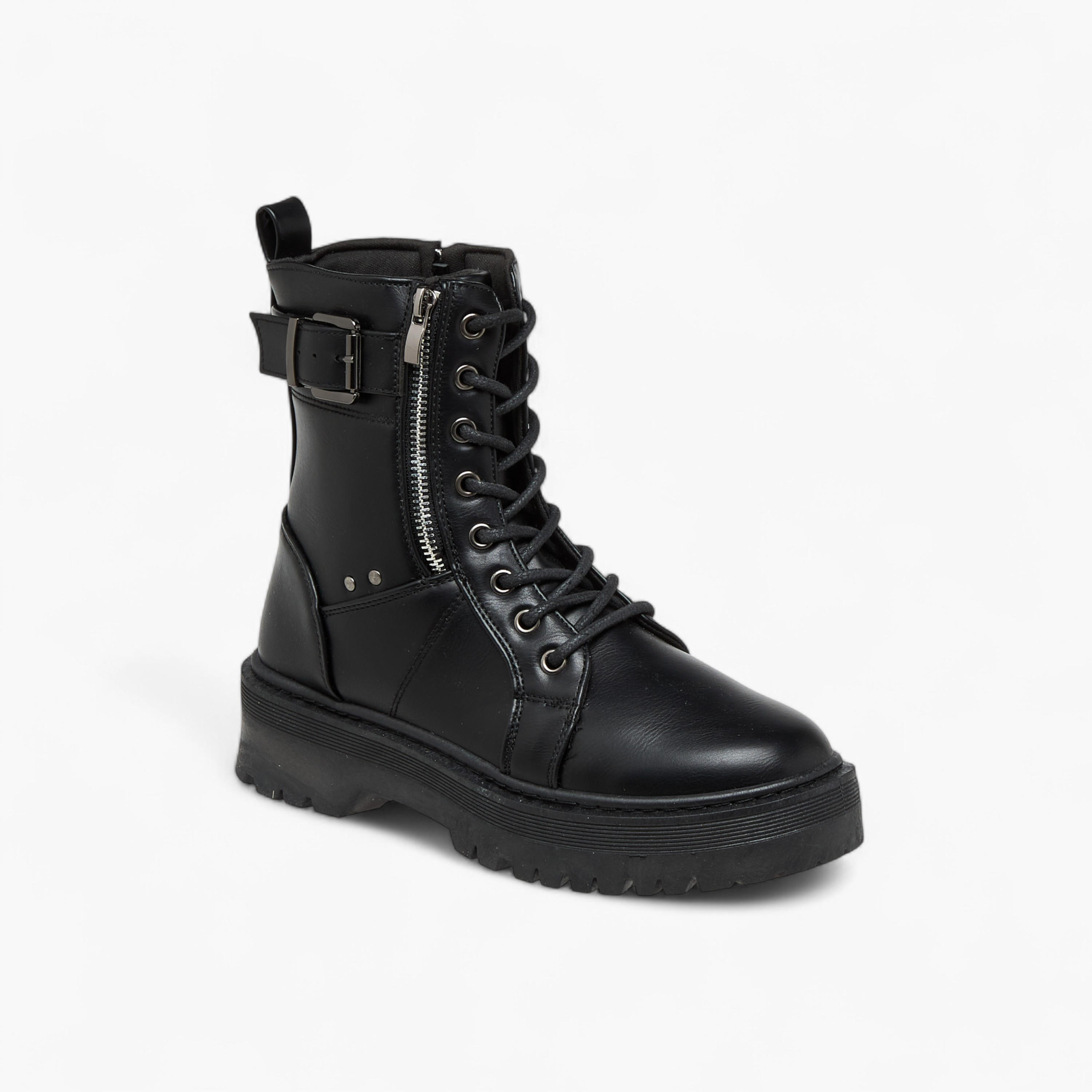Flora Bella Panelled Ankle Boots with Zip Closure-women-shoes-boots-image-2
