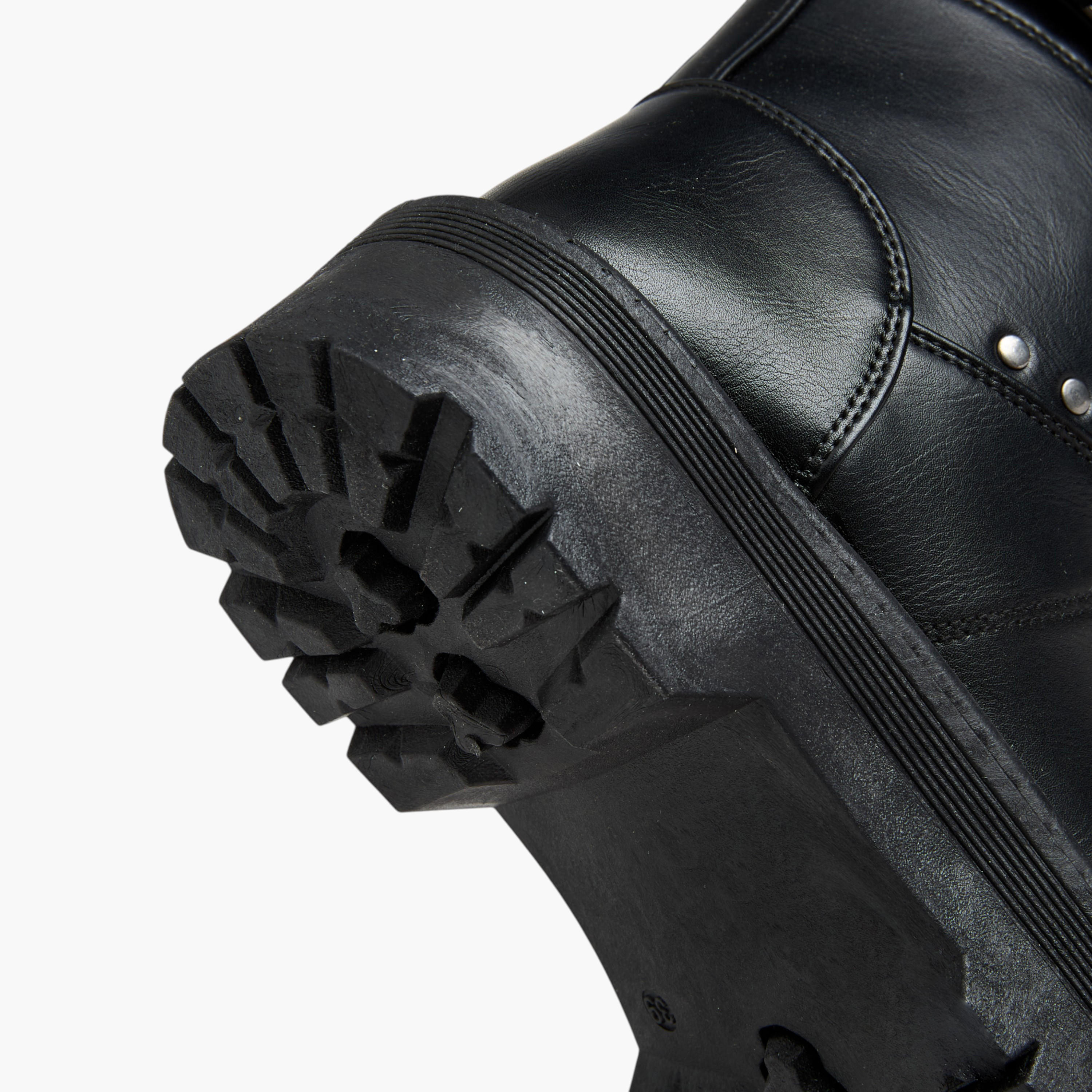 Flora Bella Panelled Ankle Boots with Zip Closure-women-shoes-boots-image-5