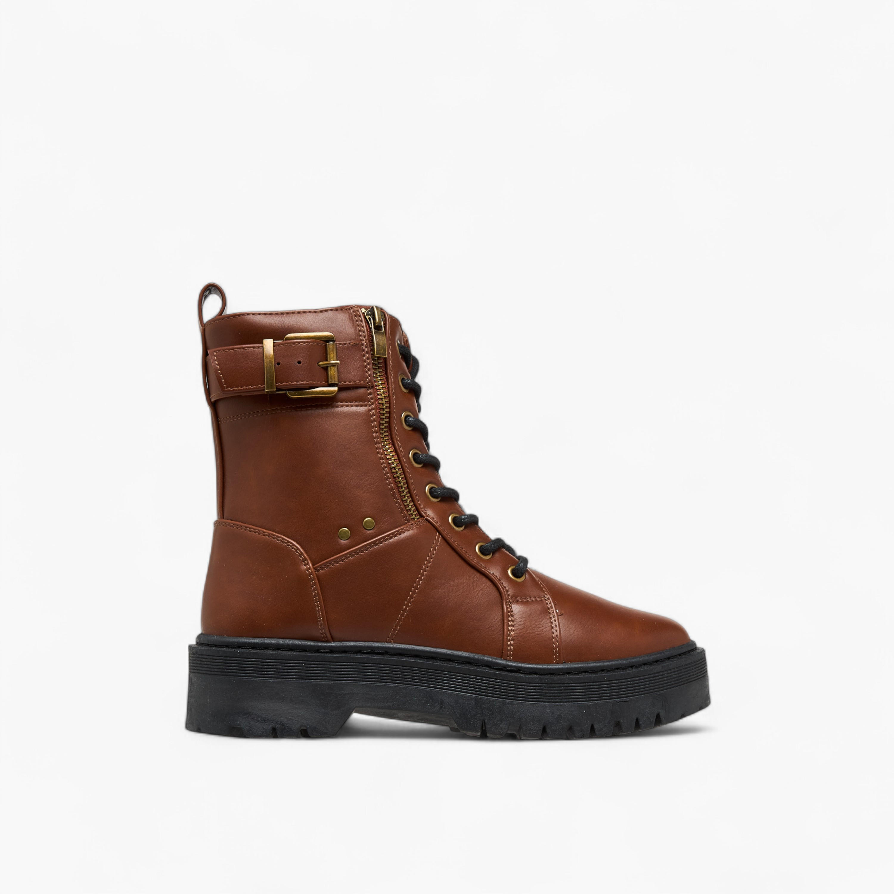 Flora Bella Panelled Ankle Boots with Zip Closure-women-shoes-boots-image-3