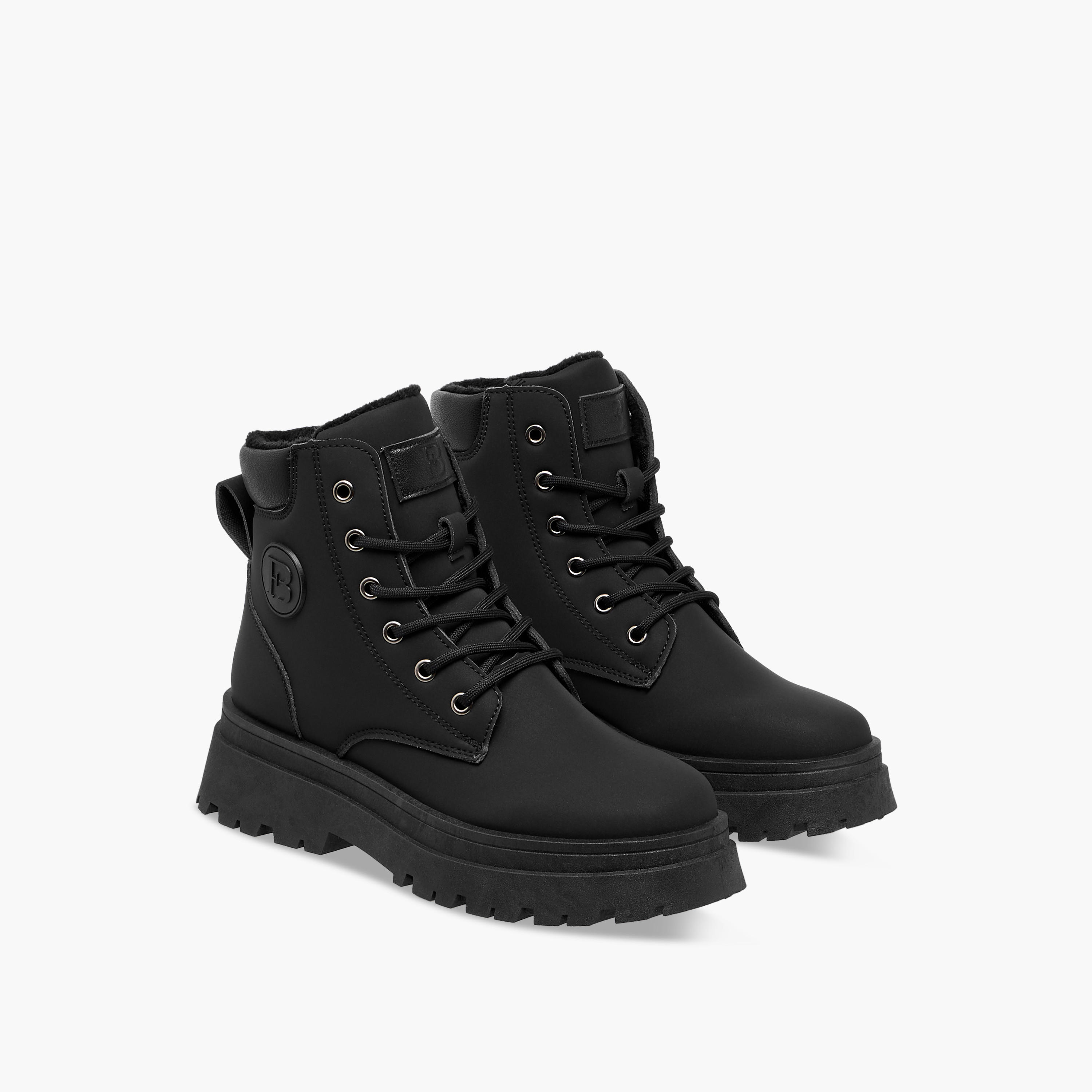 Flora Bella Panelled Ankle Boots with Lace-Up Closure-women-shoes-boots-image-1