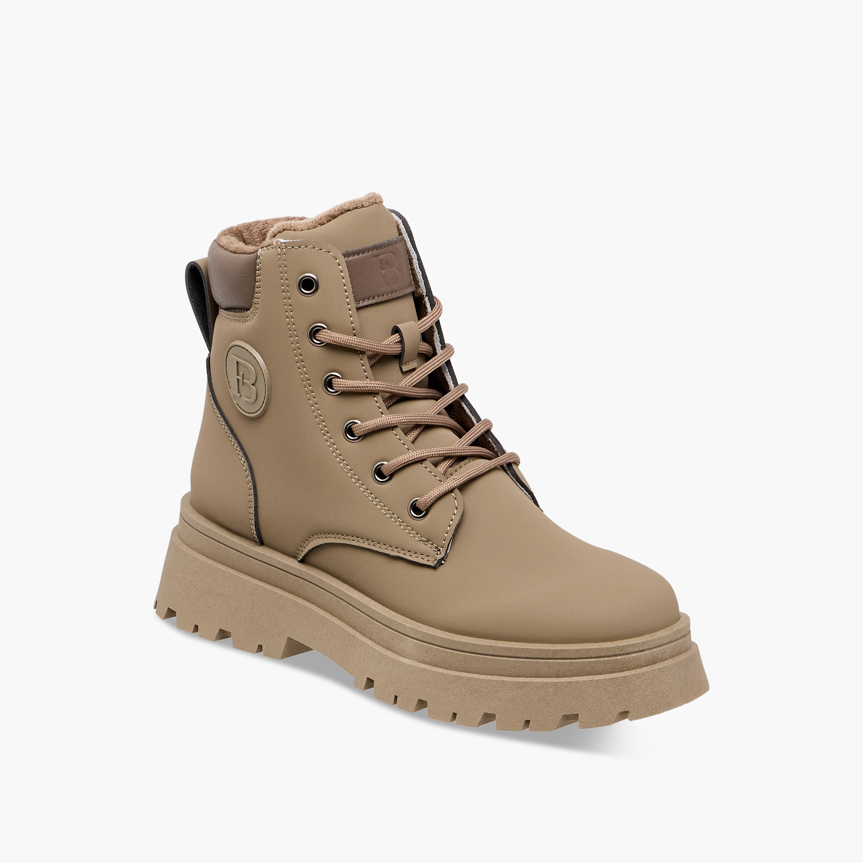 Flora Bella Panelled Ankle Boots with Lace-Up Closure-women-shoes-boots-image-2
