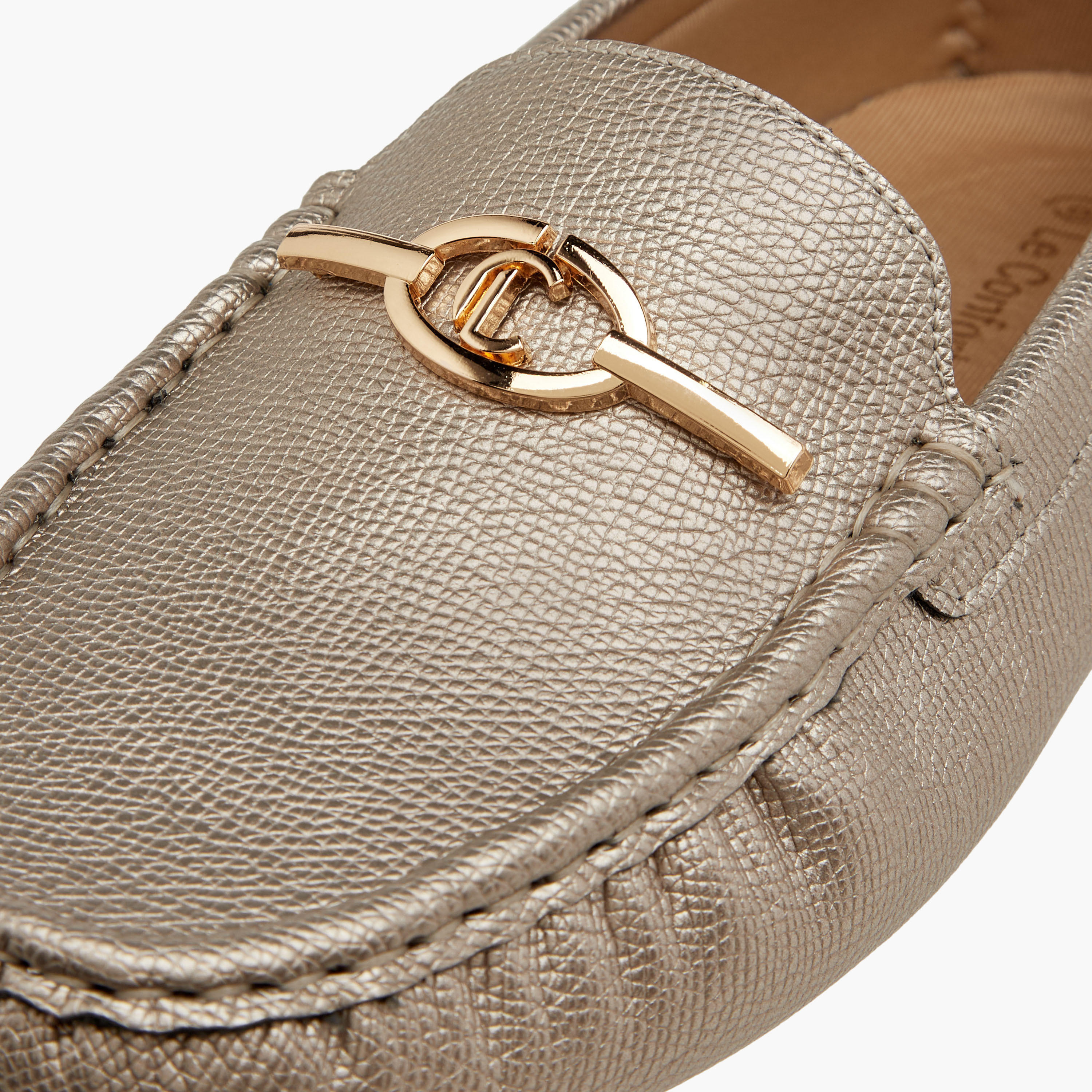 Le Confort Textured Slip-On Comfort Loafers with Metal Accent-women-shoes-loafersandmoccasins-image-4
