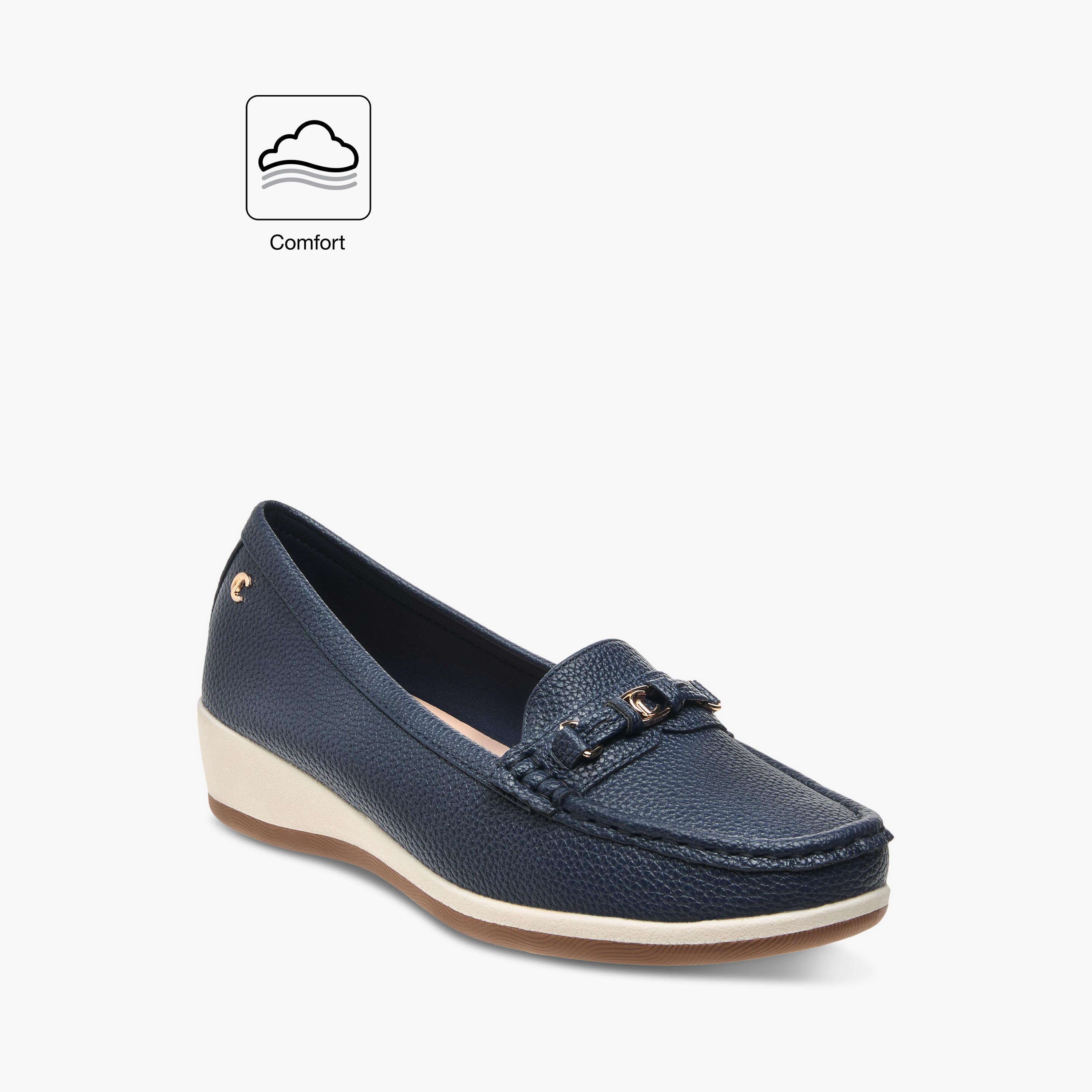 Le Confort Metal Accent Comfort Loafers with Wedge Heels-women-shoes-loafersandmoccasins-image-2