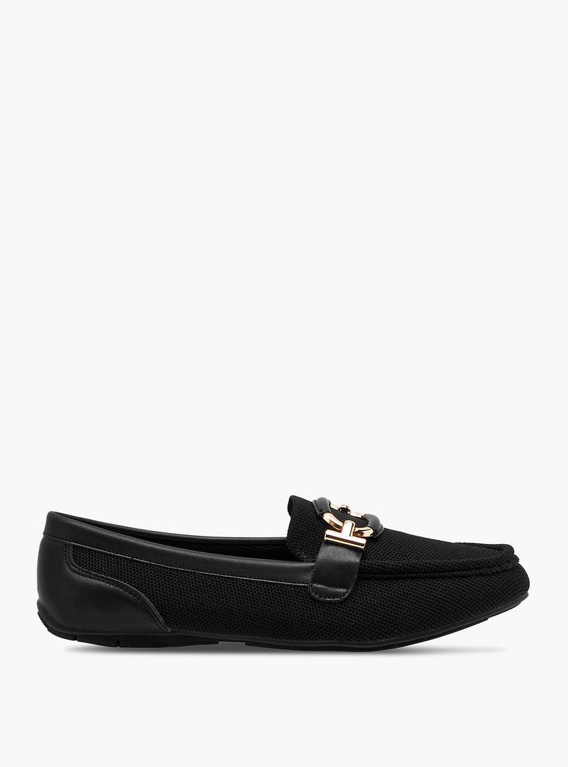 Le Confort Textured Slip-On Comfort Loafers with Metal Trim-women-shoes-flats-loafers-image-3
