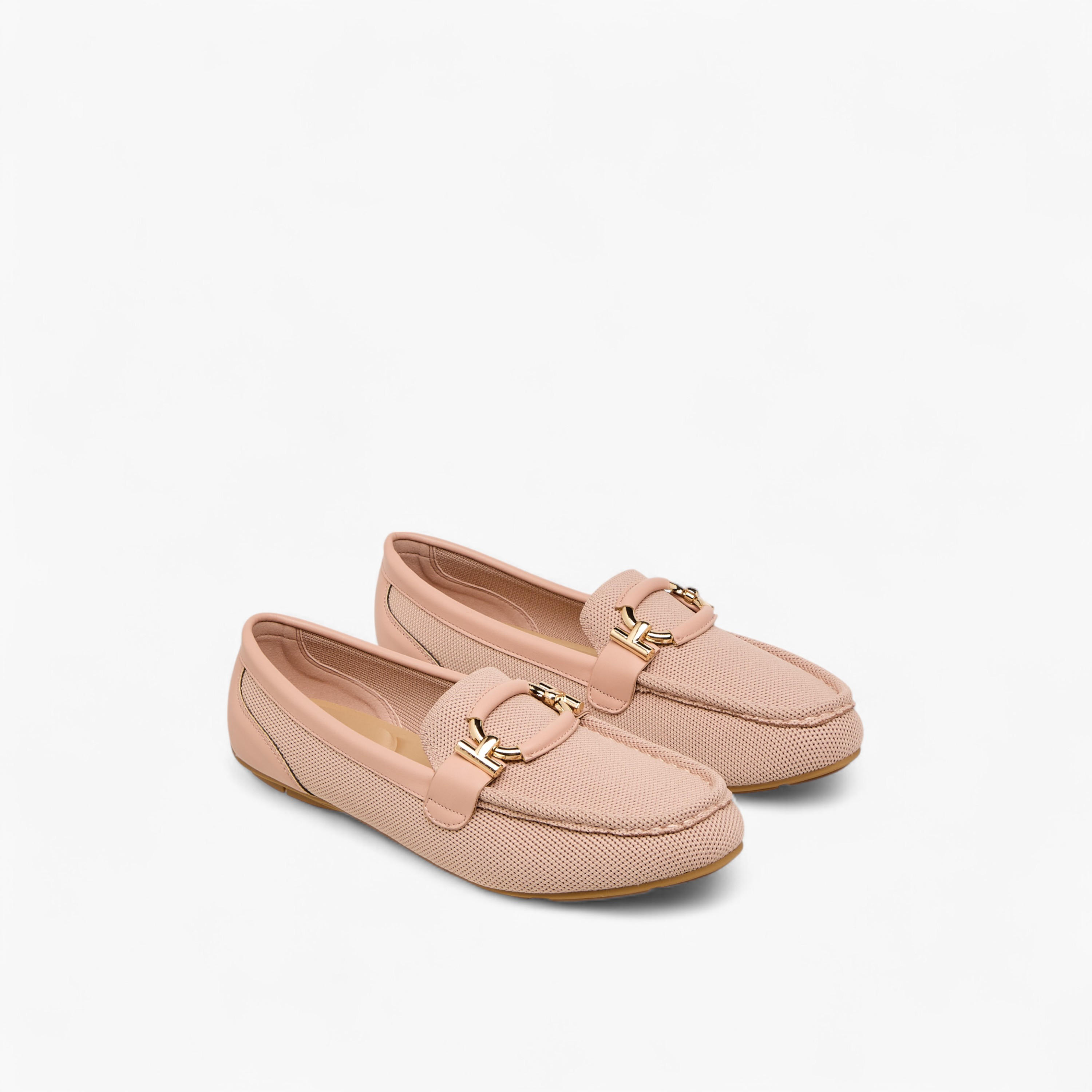 Le Confort Textured Slip-On Comfort Loafers with Metal Trim-women-shoes-flats-loafers-image-1