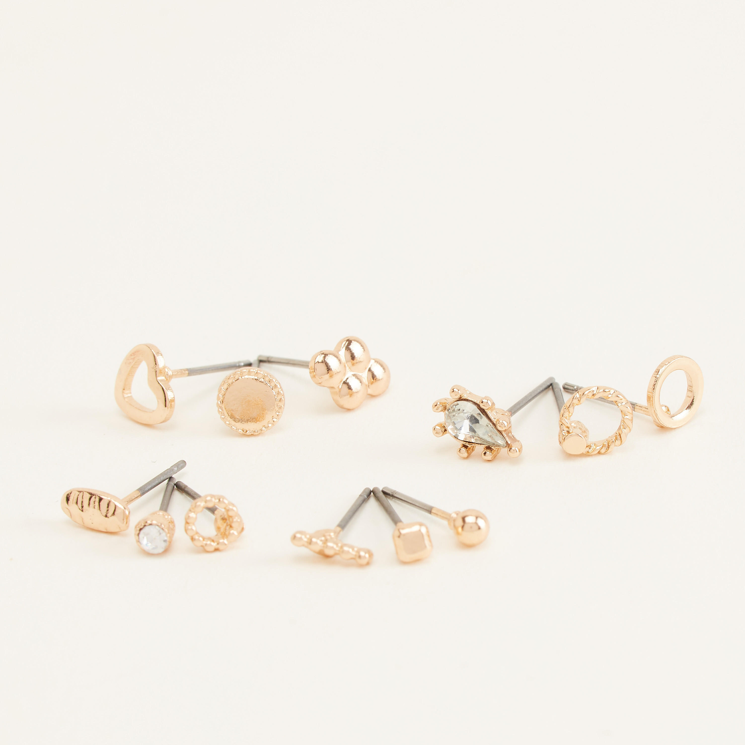 Set of 12 - Embellished Stud Earrings with Pushback Closure-women-watchesandjewellery-jewellery-earrings-image-1