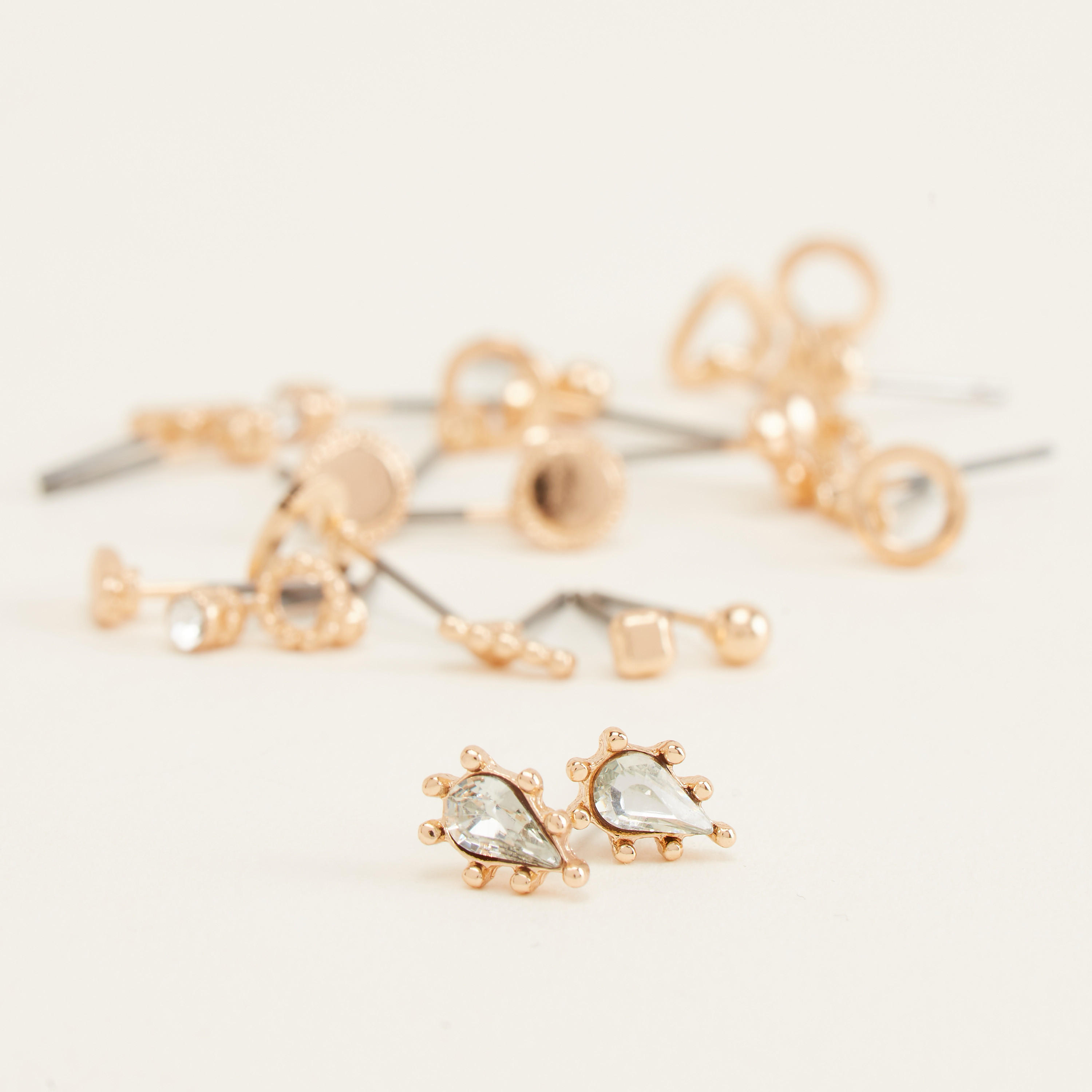 Set of 12 - Embellished Stud Earrings with Pushback Closure-women-watchesandjewellery-jewellery-earrings-image-2