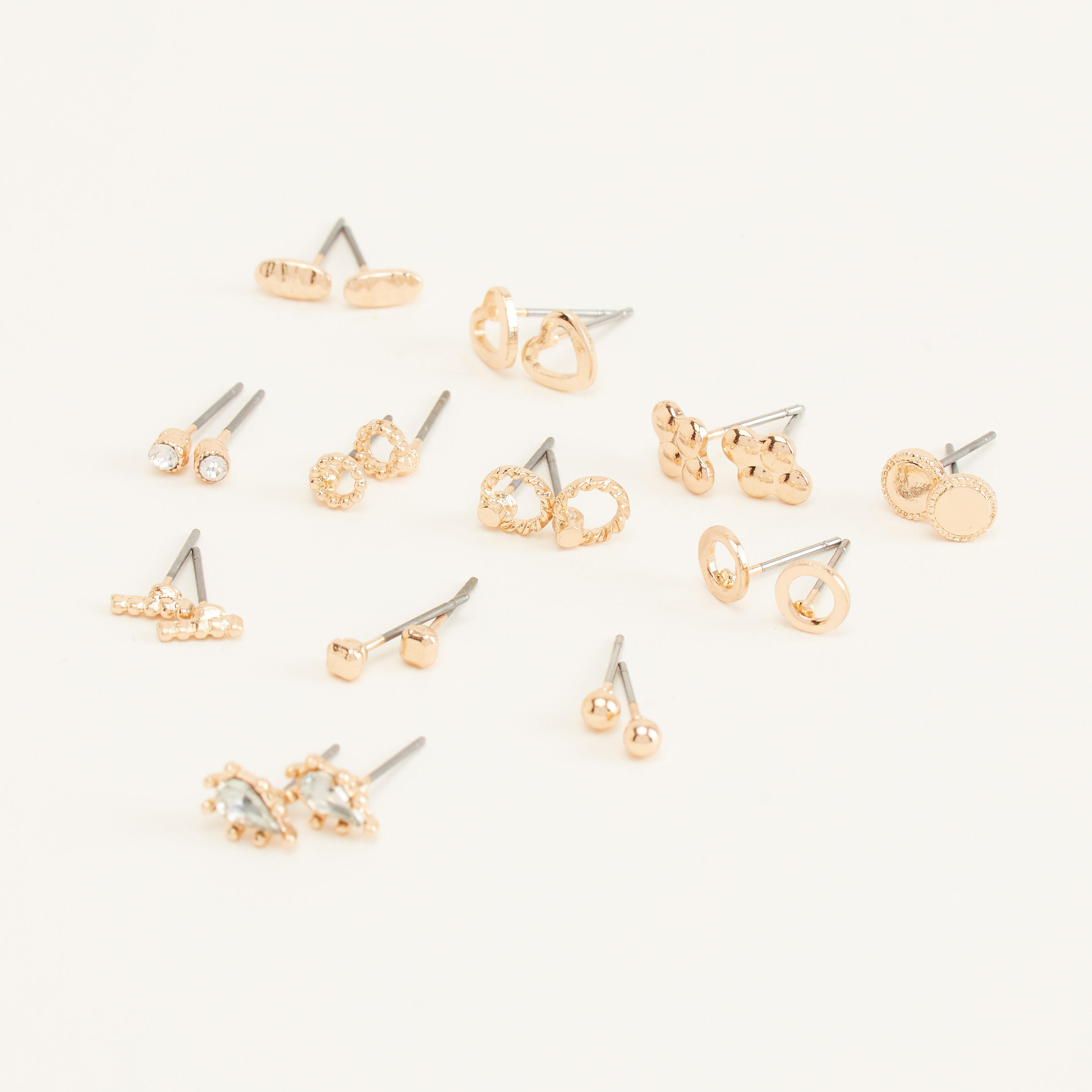 Set of 12 - Embellished Stud Earrings with Pushback Closure-women-watchesandjewellery-jewellery-earrings-image-3