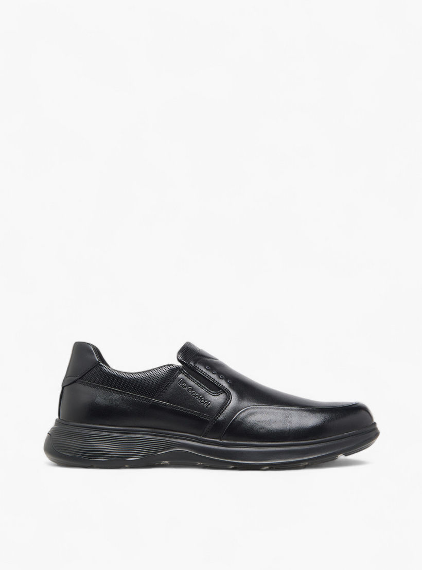 Le Confort Leather Logo Embossed Slip-On Loafers-men-shoes-loafersandmoccasins-image-4