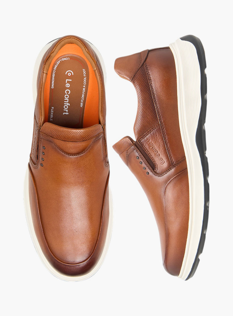 Le Confort Leather Logo Embossed Slip-On Loafers-men-shoes-formalshoes-image-1