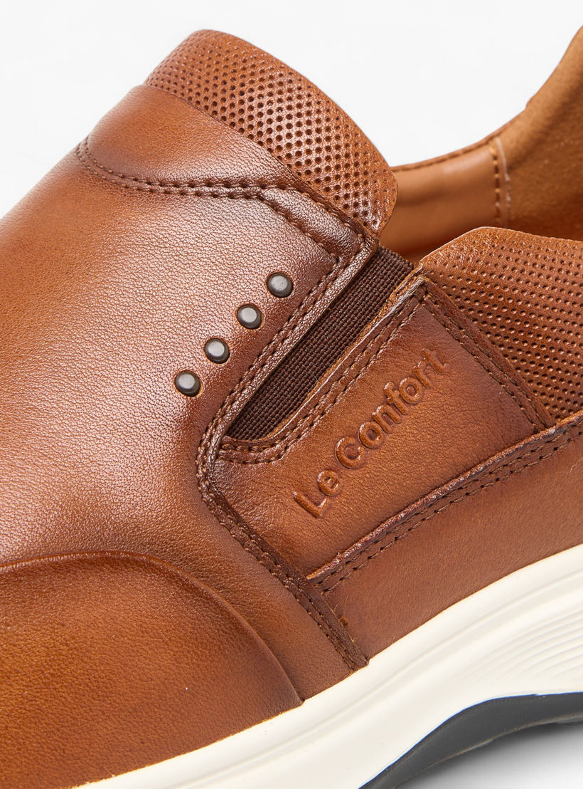 Le Confort Leather Logo Embossed Slip-On Loafers-men-shoes-formalshoes-image-4