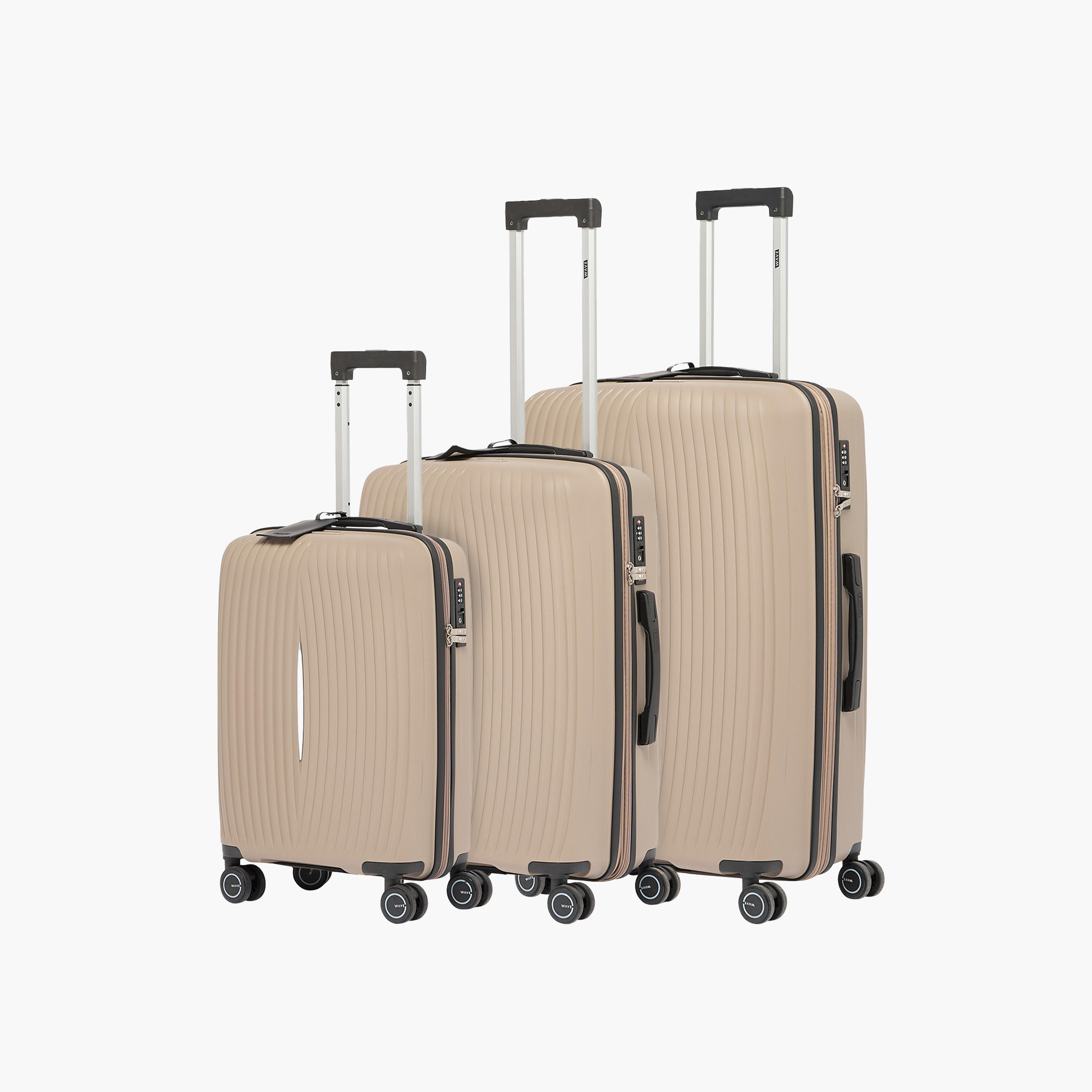 شنطة سفر ترولي صلبة مضلعة بمقبض قابل للسحب وعجلات من ويف - طقم من 3 قطع-travel-luggagesandbags-luggage-image-1