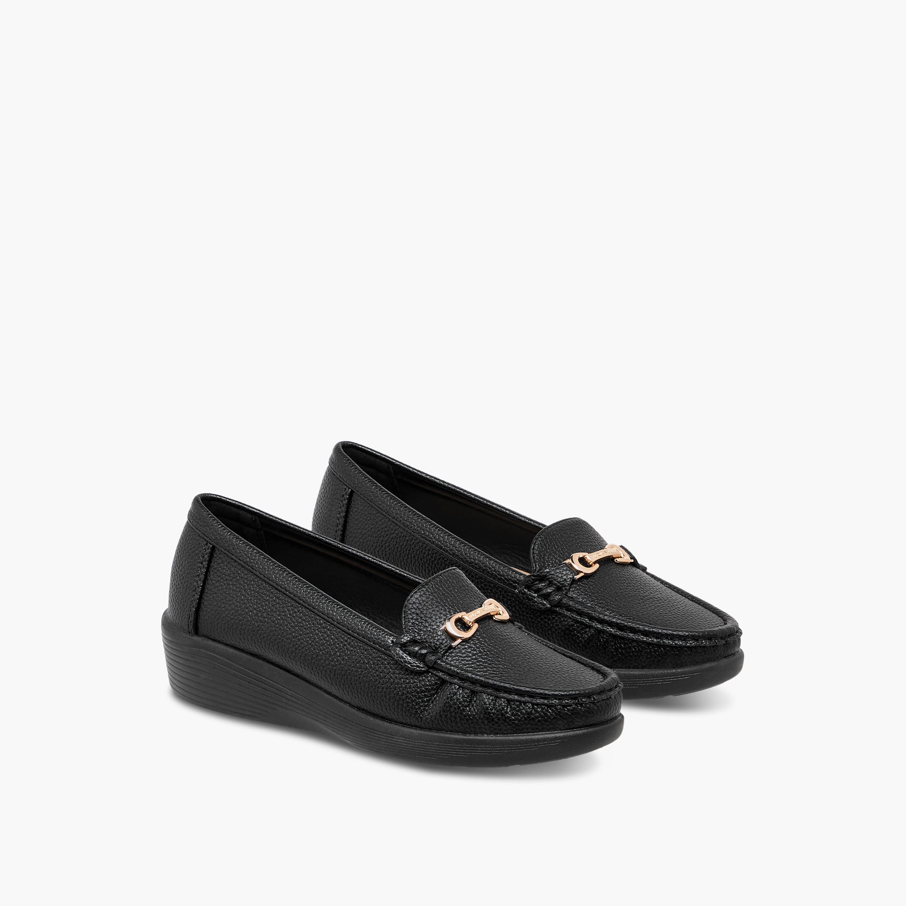 Flora Bella Metal Accent Loafers with Wedge Heels-women-shoes-loafersandmoccasins-image-1