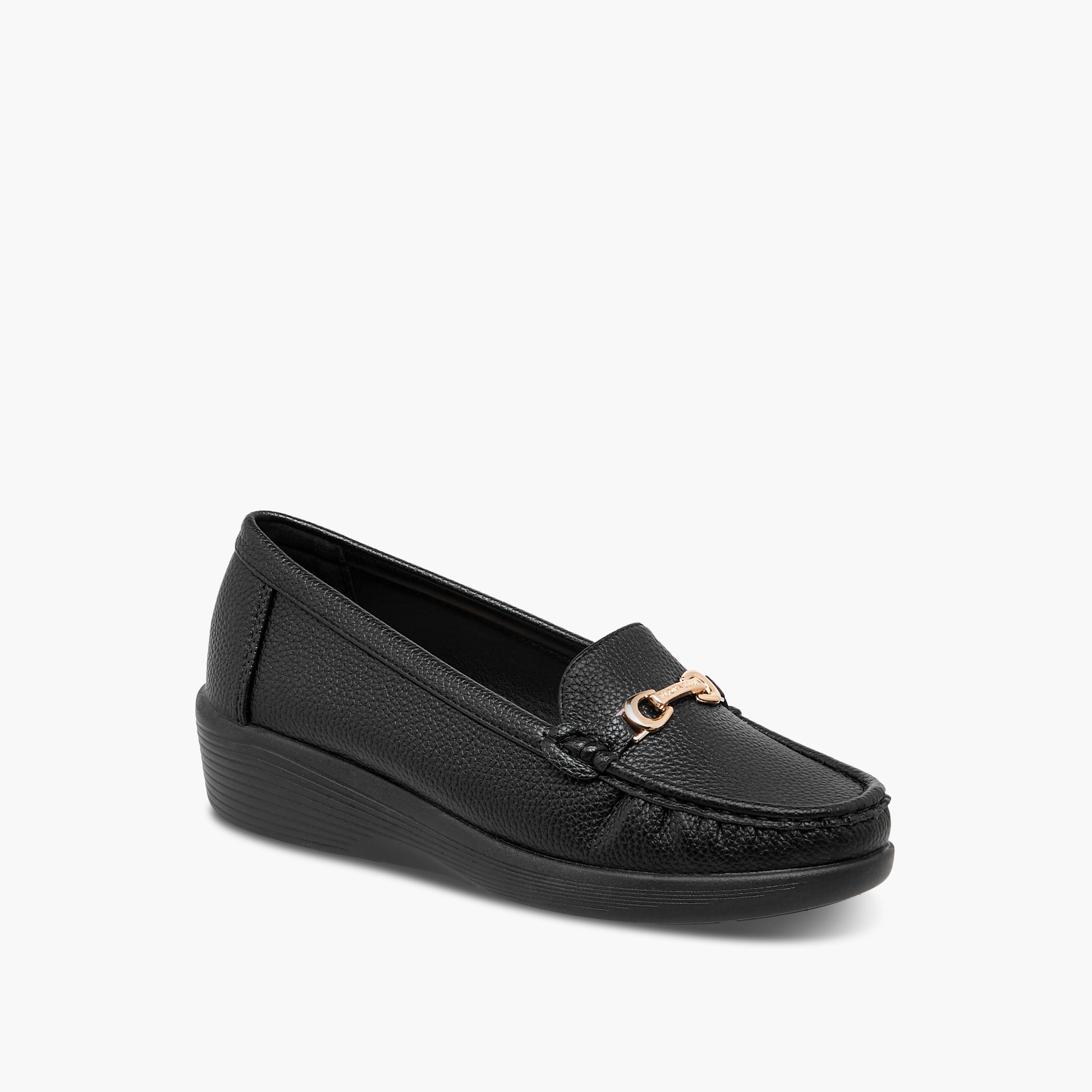 Flora Bella Metal Accent Loafers with Wedge Heels-women-shoes-loafersandmoccasins-image-2