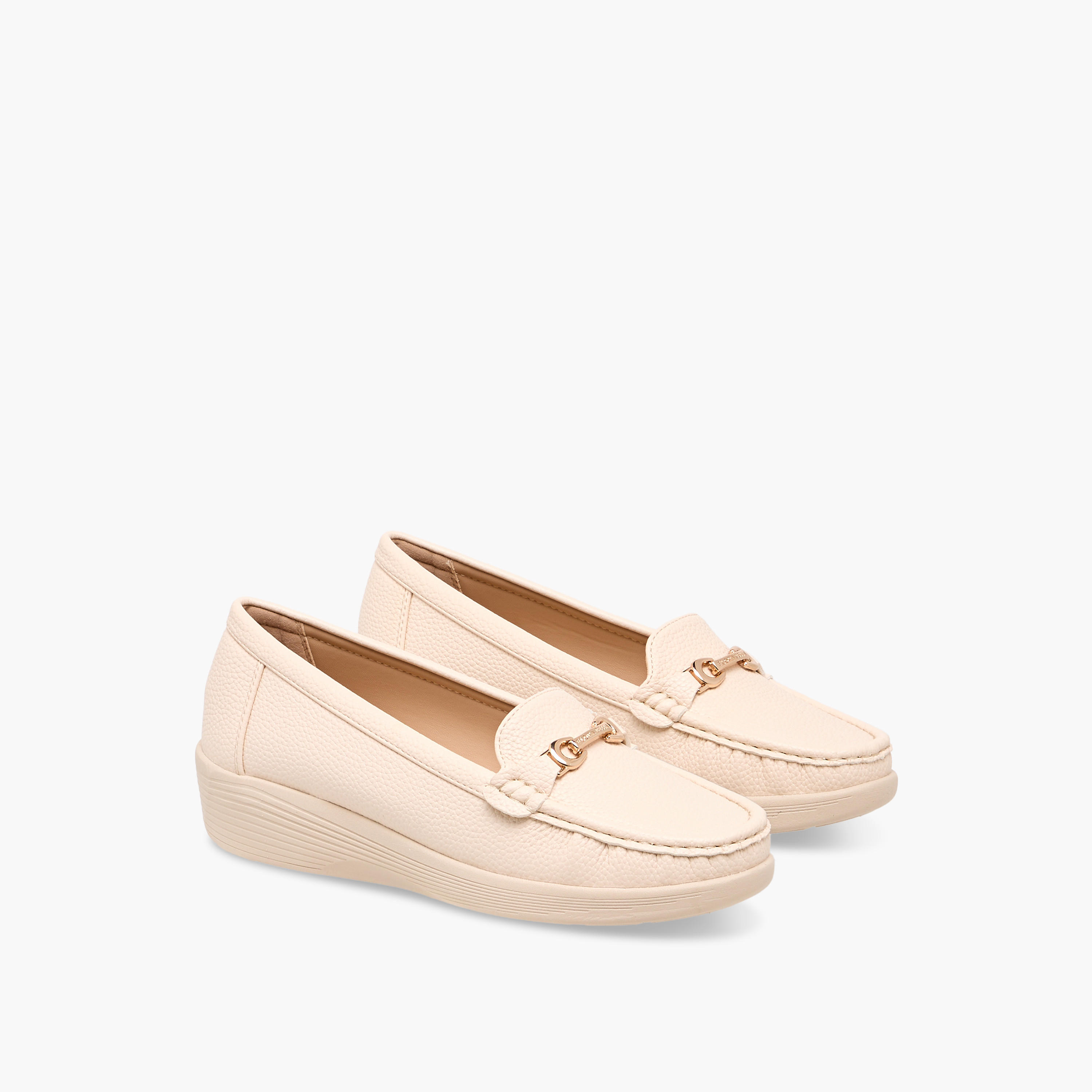 Flora Bella Metal Accent Loafers with Wedge Heels-women-shoes-loafersandmoccasins-image-1