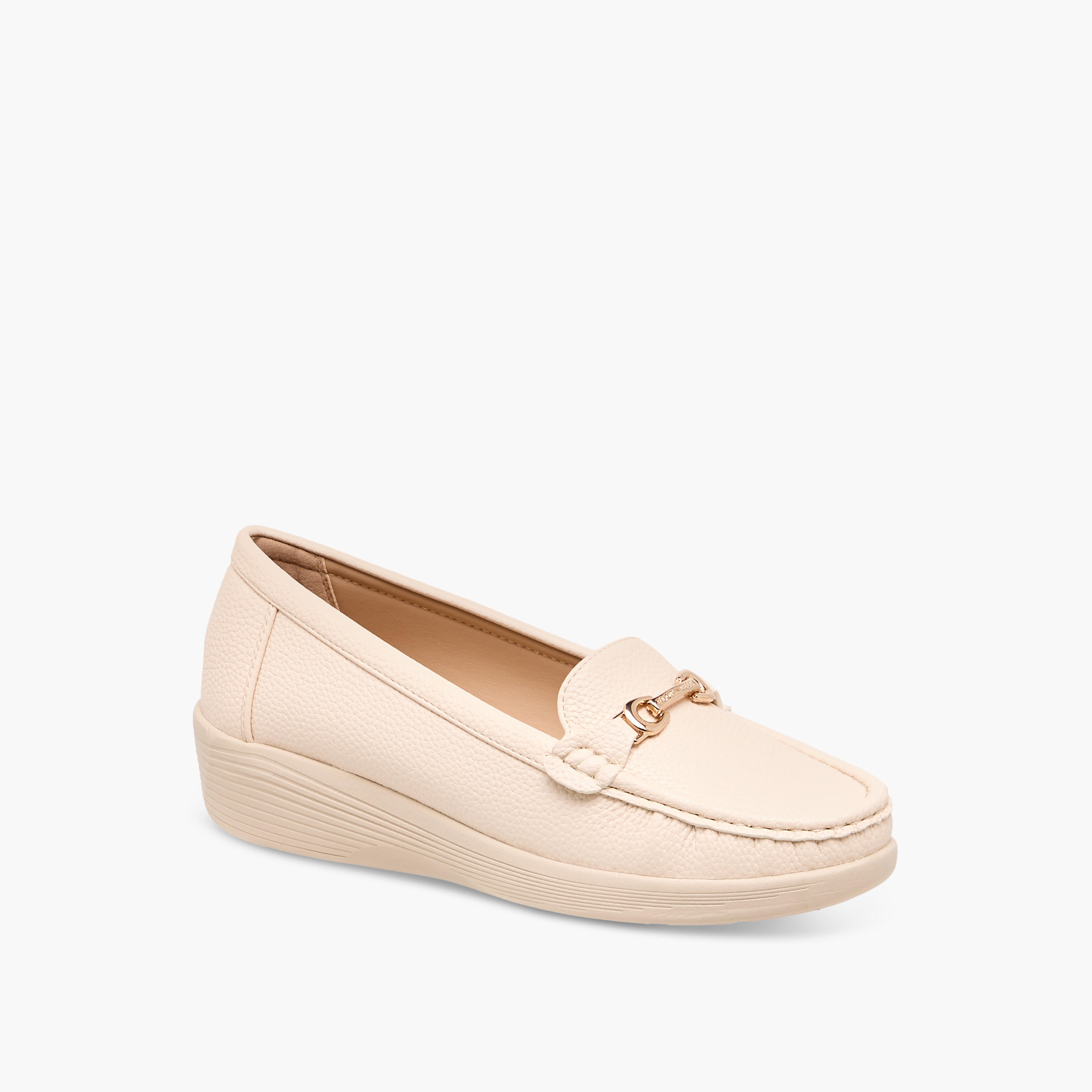 Flora Bella Metal Accent Loafers with Wedge Heels-women-shoes-loafersandmoccasins-image-2