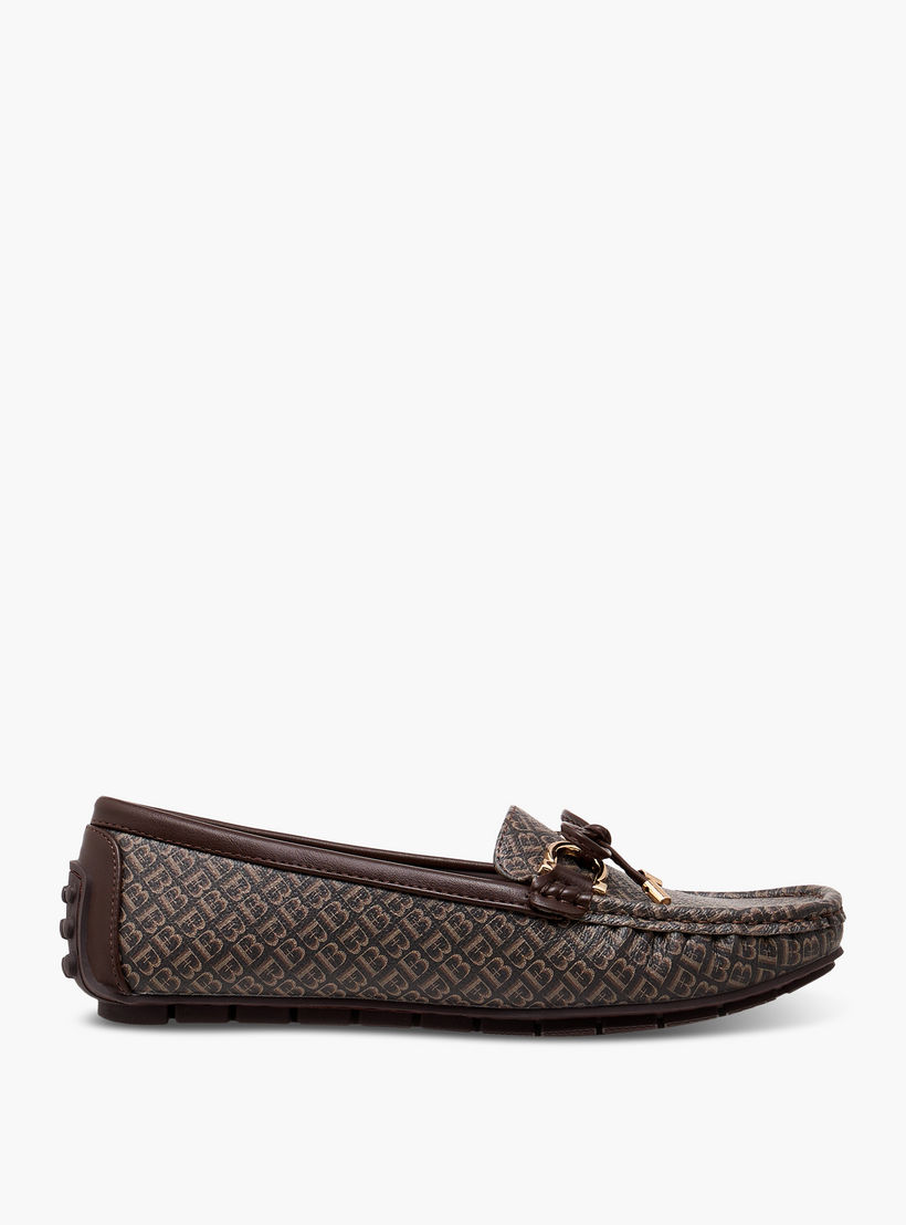 Flora Bella Monogram Print Loafers with Bow Accent-women-shoes-loafersandmoccasins-image-3