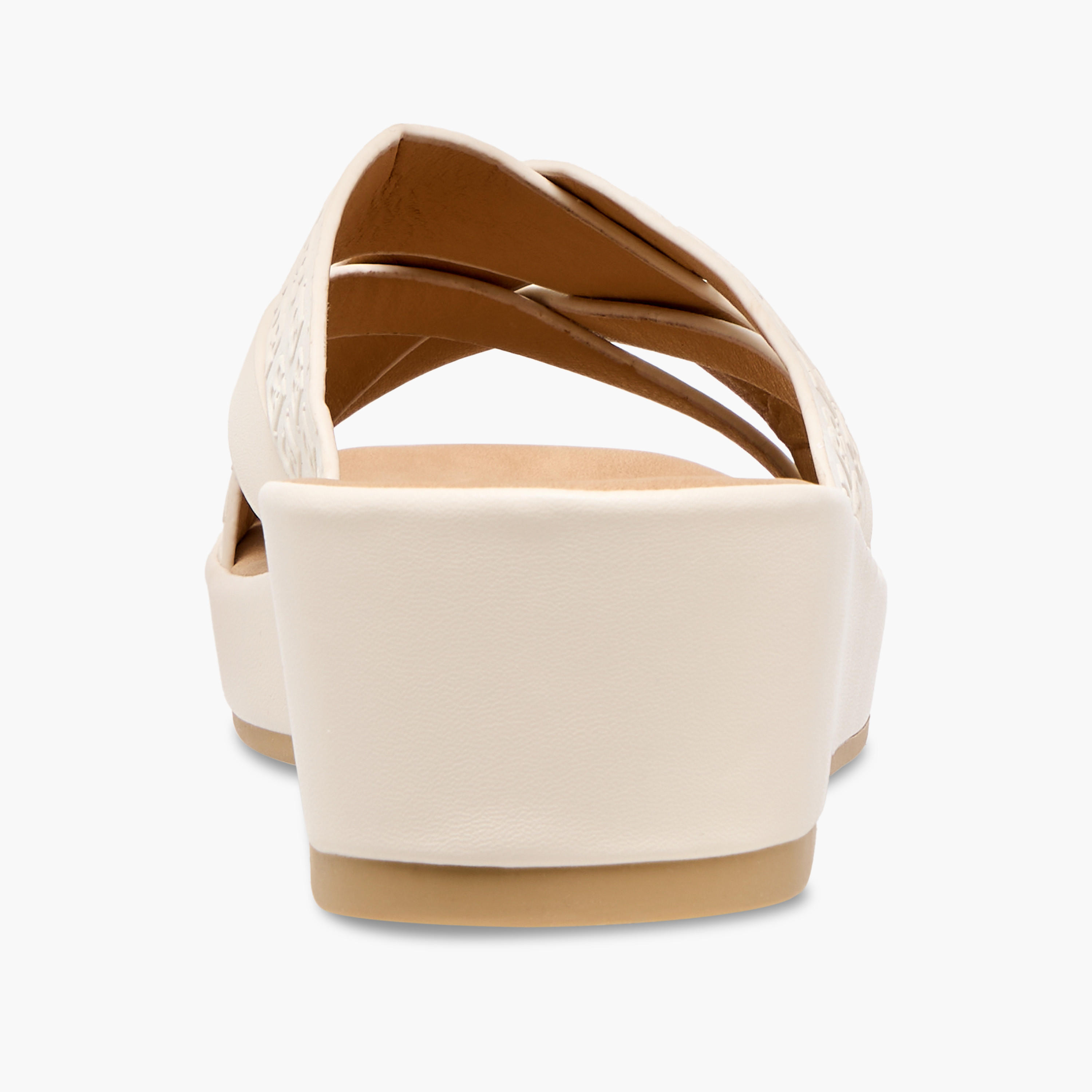 Flora Bella Monogram  Embossed Cross Strap Slip-On Sandals-women-shoes-sandals-heeled-image-5