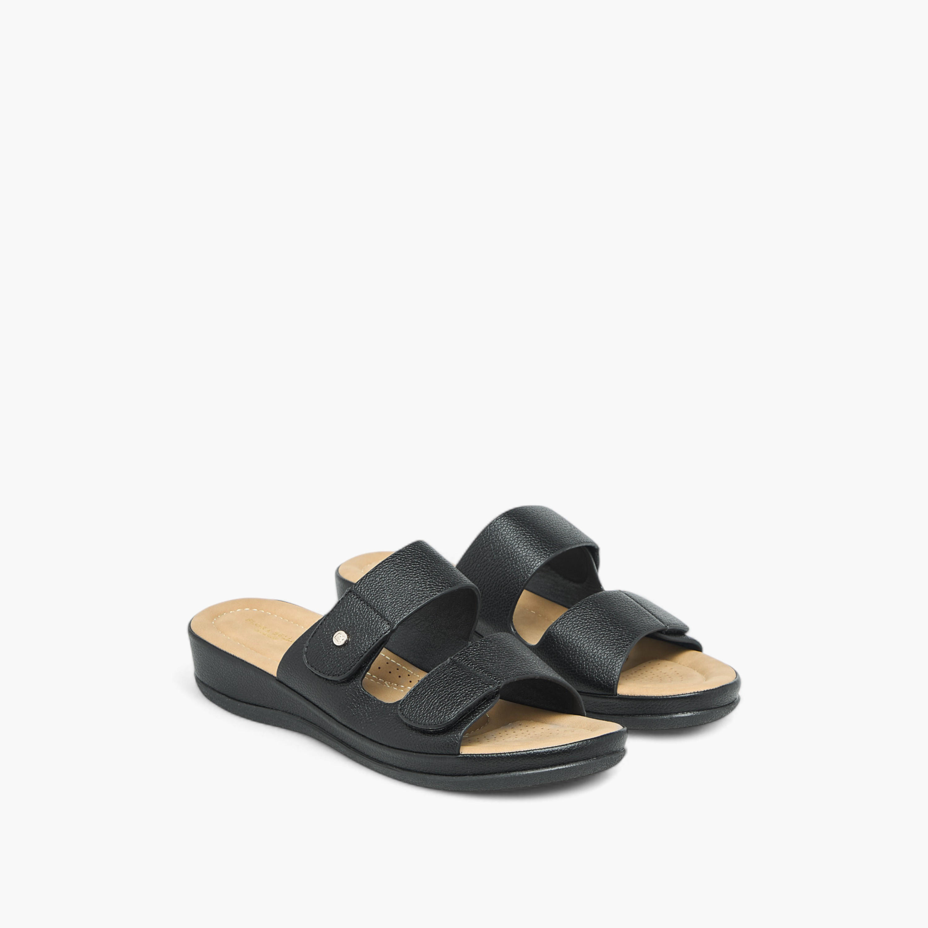 Flora Bella Textured Slip-On Comfort Sandals-women-shoes-flats-sandals-image-1