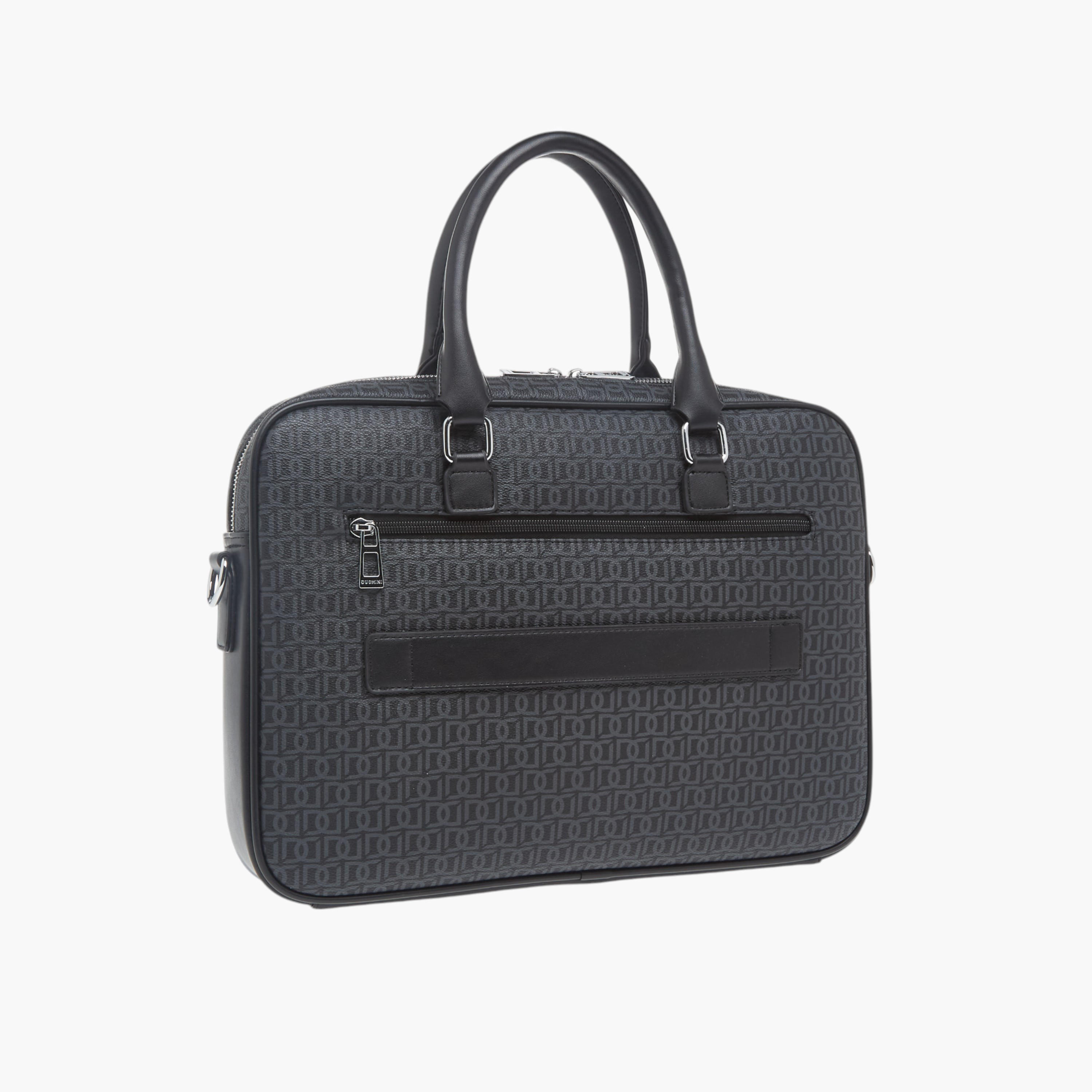 Duchini All-Over Monogram Print Laptop Bag with Handles and Adjustable Strap-men-bags-image-4