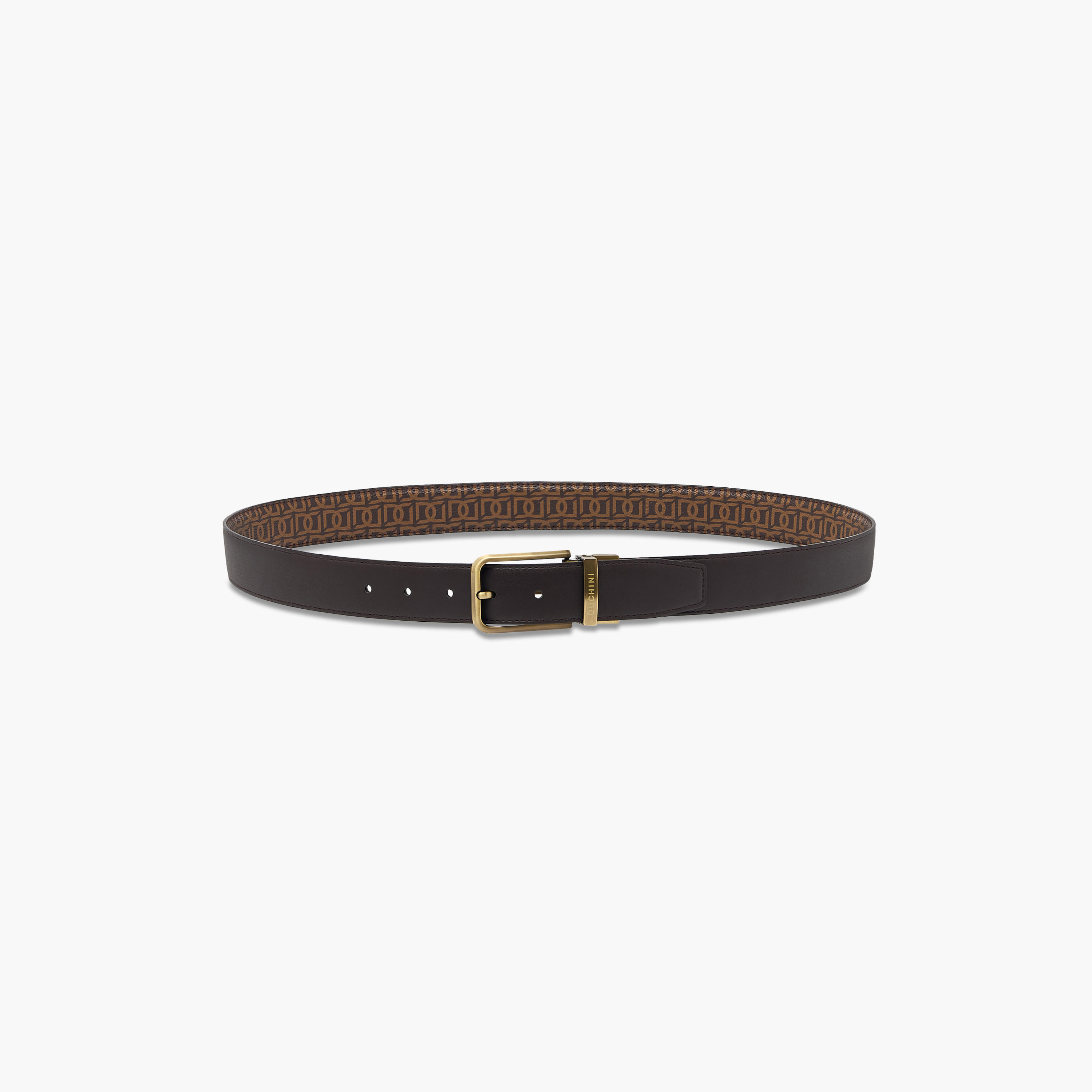Duchini Men's Monogram Print Belt with Pin Buckle Closure-men-beltsandwallets-belts-image-4