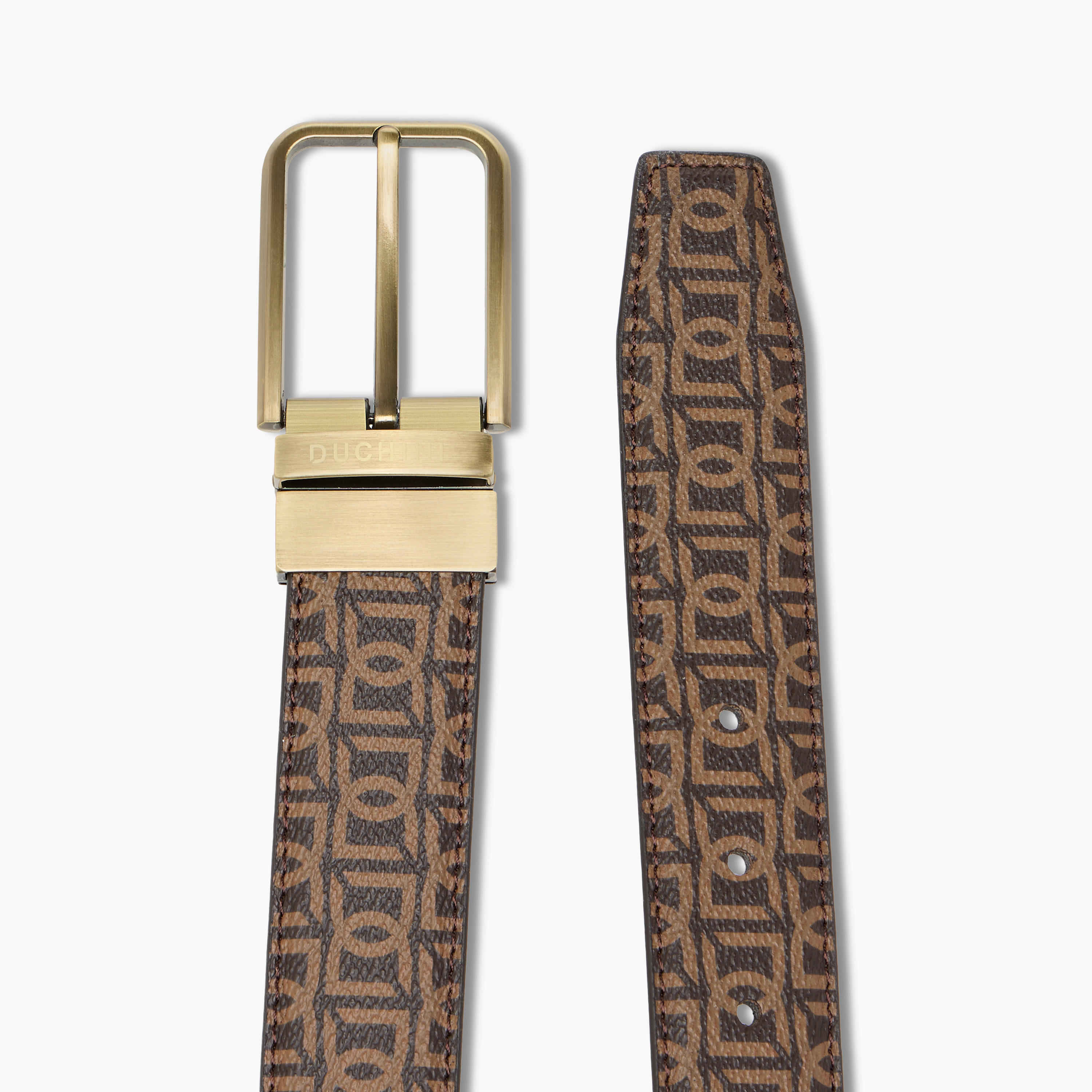 Duchini Men's Monogram Print Belt with Pin Buckle Closure-men-beltsandwallets-belts-image-5