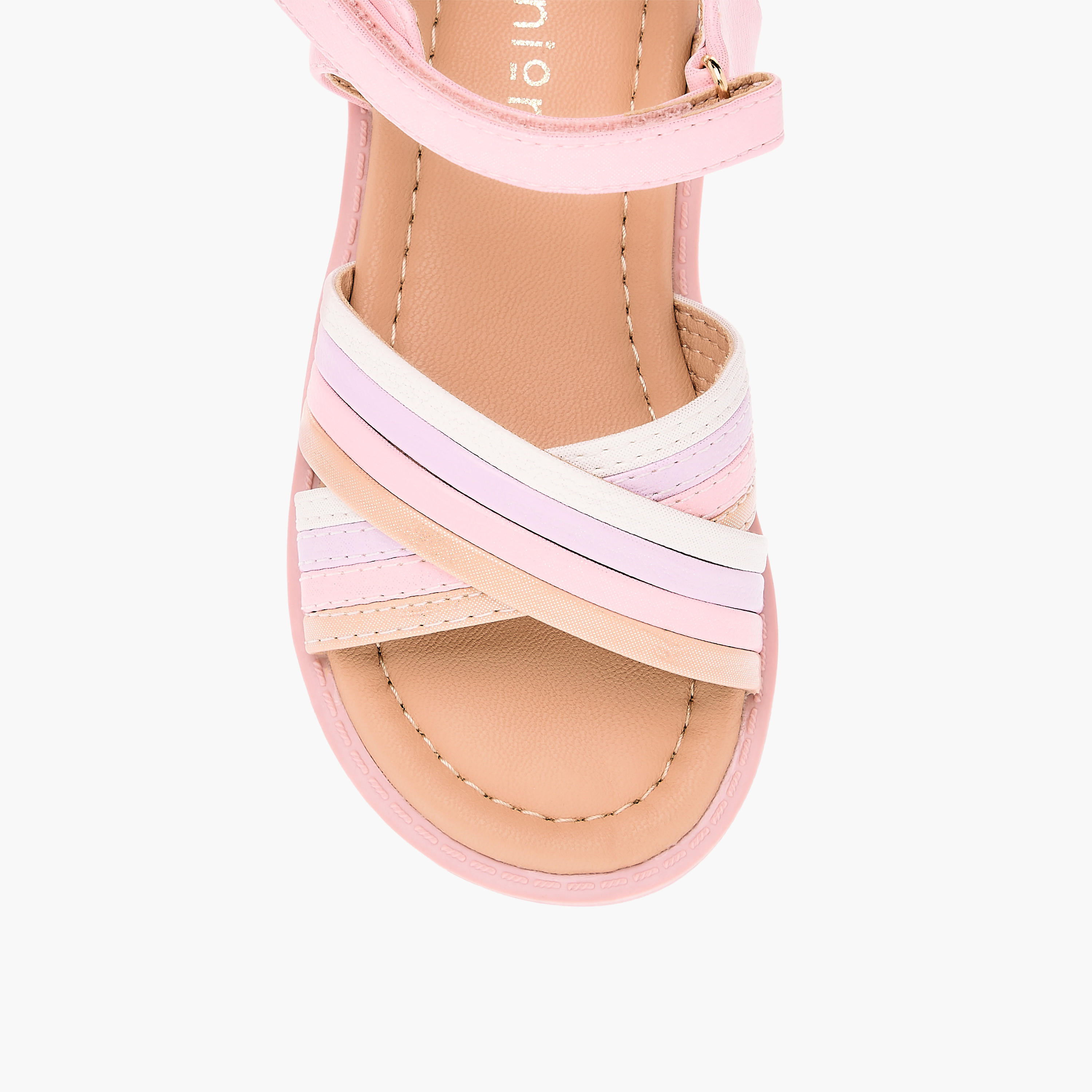 صندل بقوالب ملونّة وأحزمة متقاطعة وشريط إغلاق لاصق من جونيورز-girls-shoes-sandals-image-7
