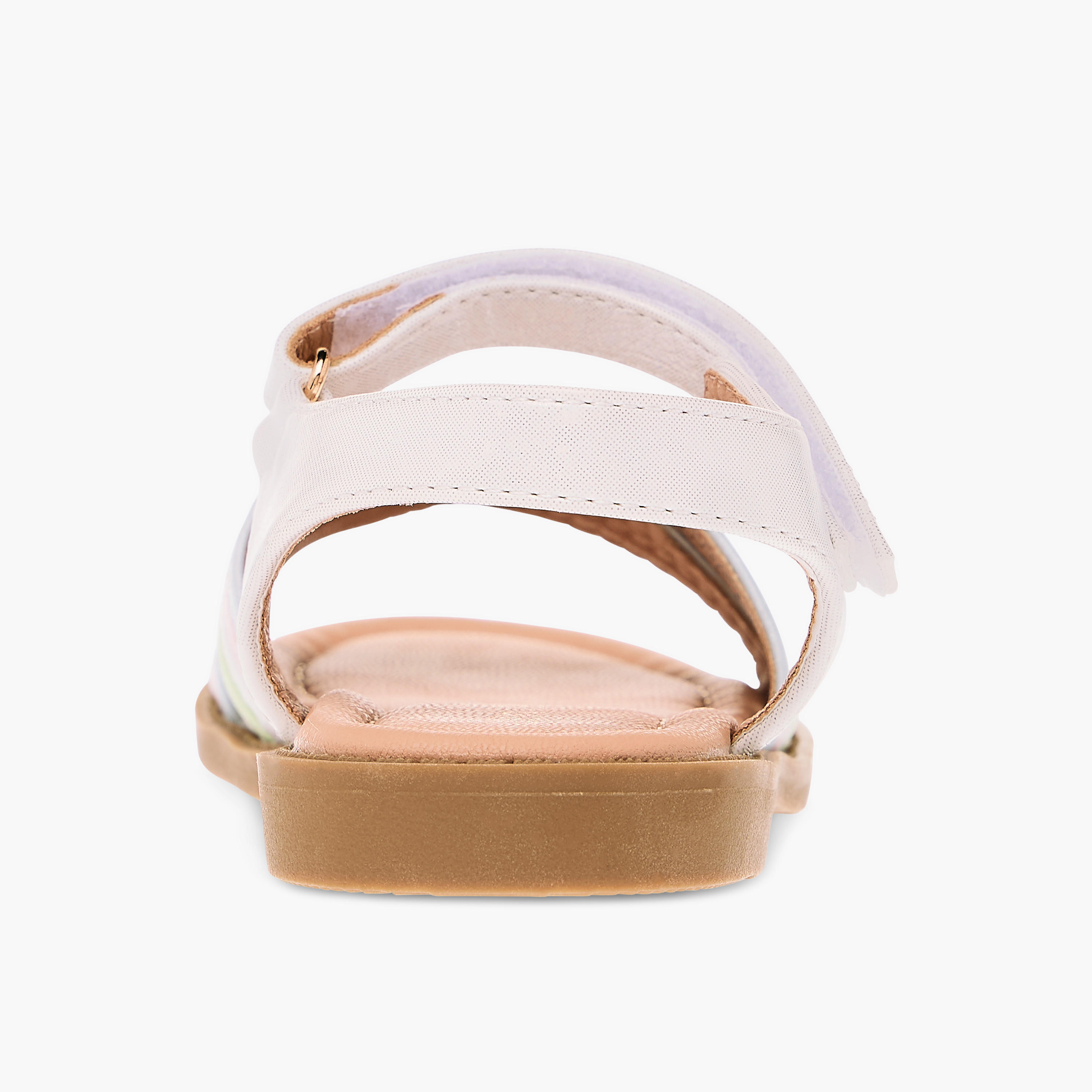 Juniors Colourblock Cross Strap Sandals with Hook and Loop Closure-girls-shoes-sandals-image-4