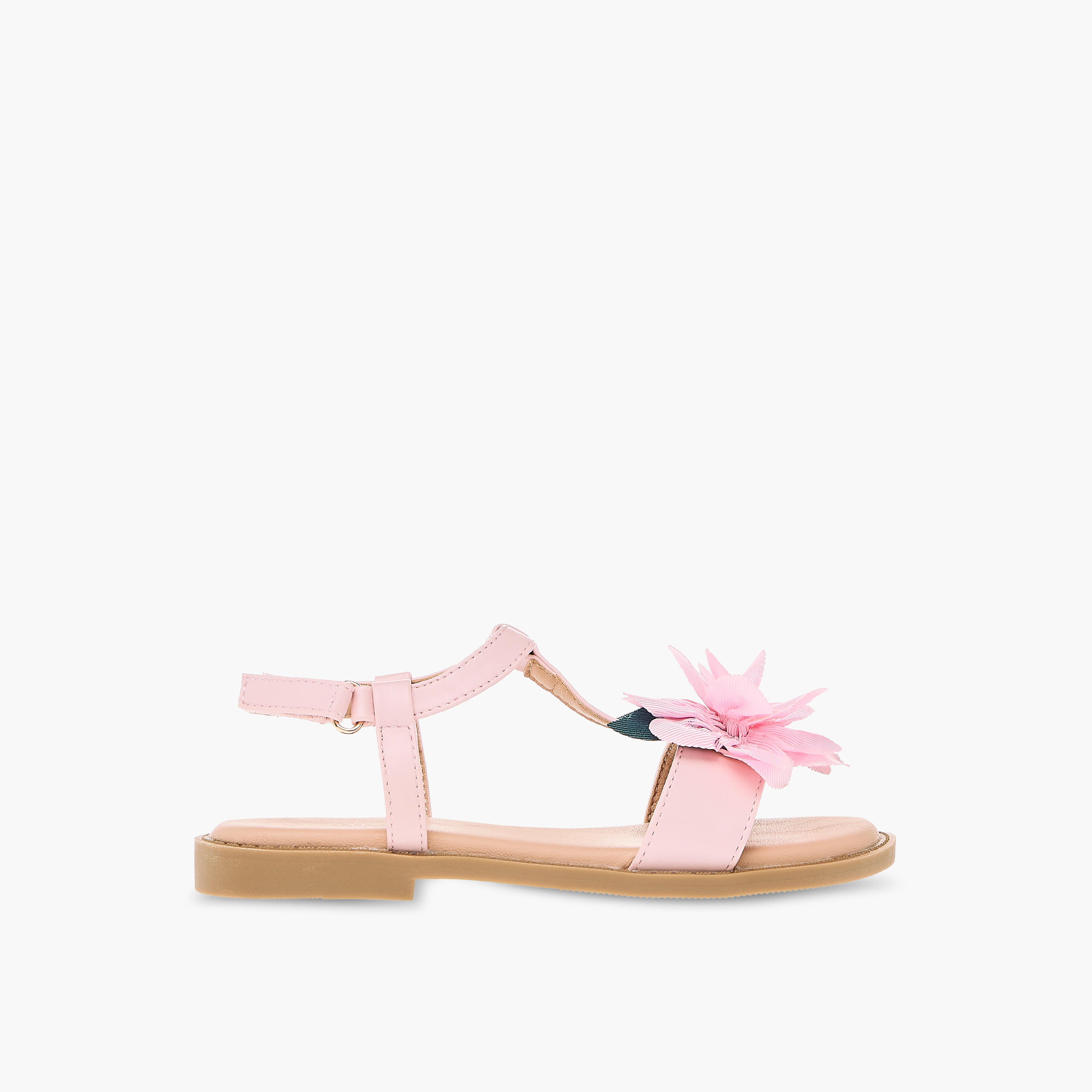 صندل بزخارف زهرية وشريط إغلاق لاصق من جونيورز-girls-shoes-sandals-image-2