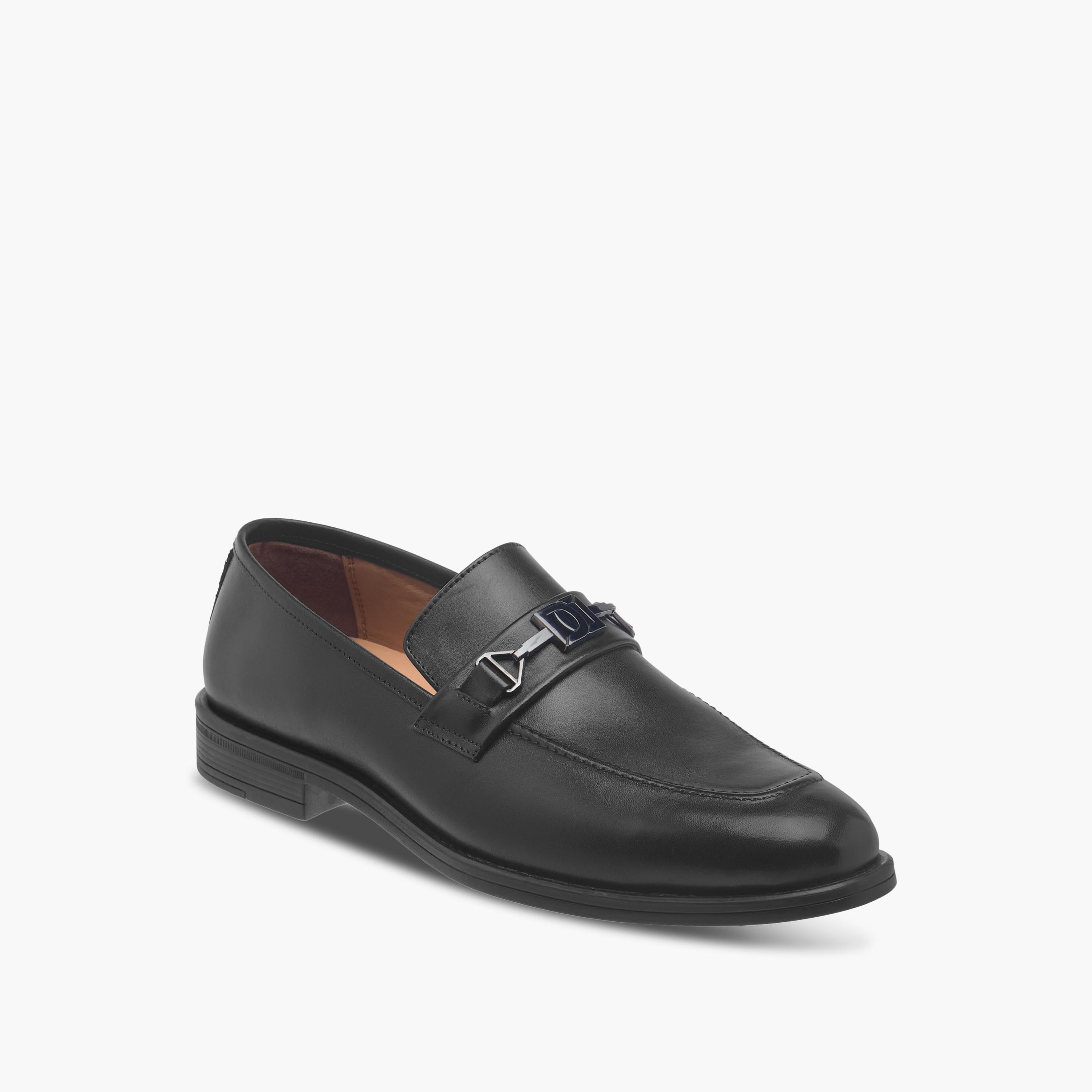 Duchini Men's Leather Buckle Detail Slip-On Shoes-men-shoes-formalshoes-image-2