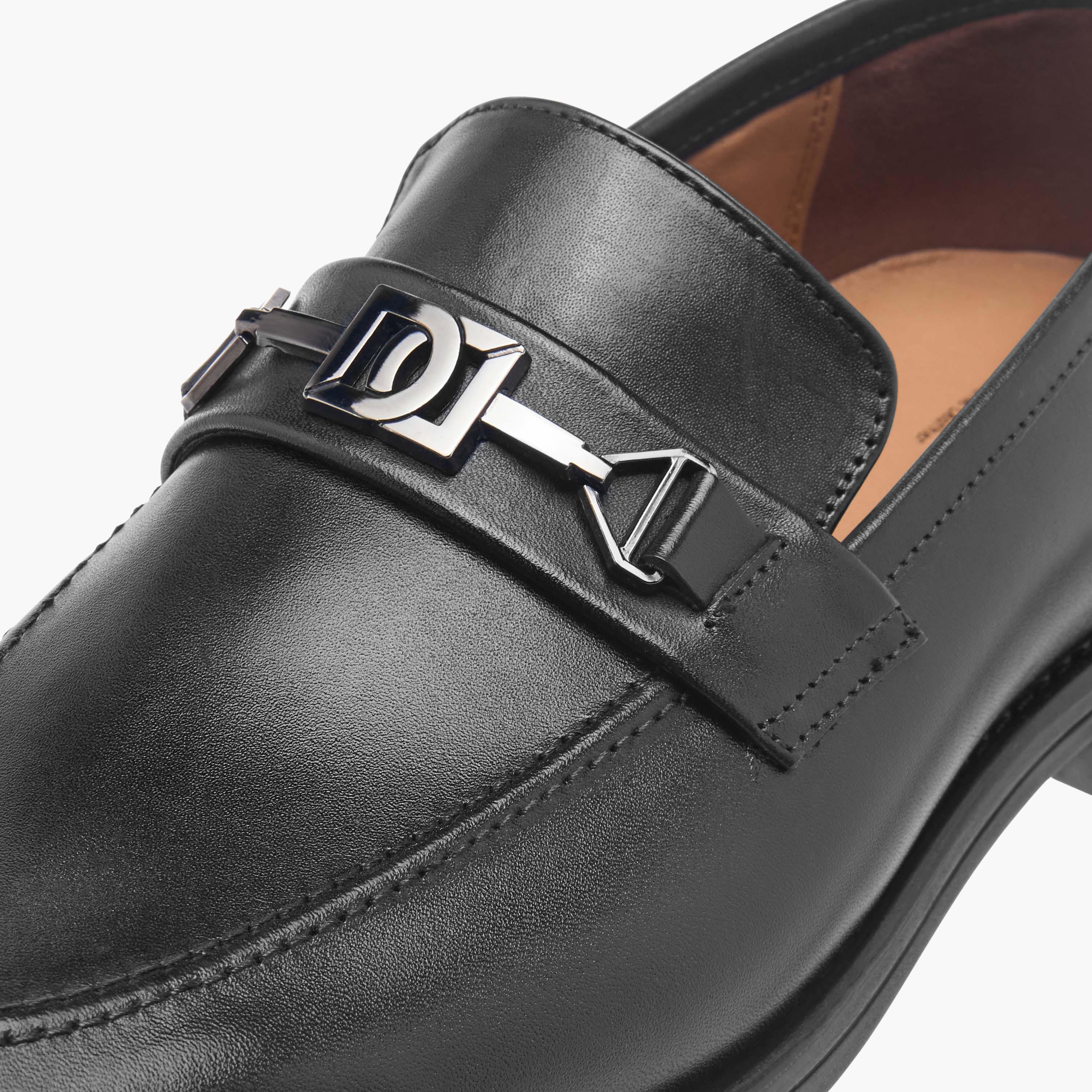 Duchini Men's Leather Buckle Detail Slip-On Shoes-men-shoes-formalshoes-image-4