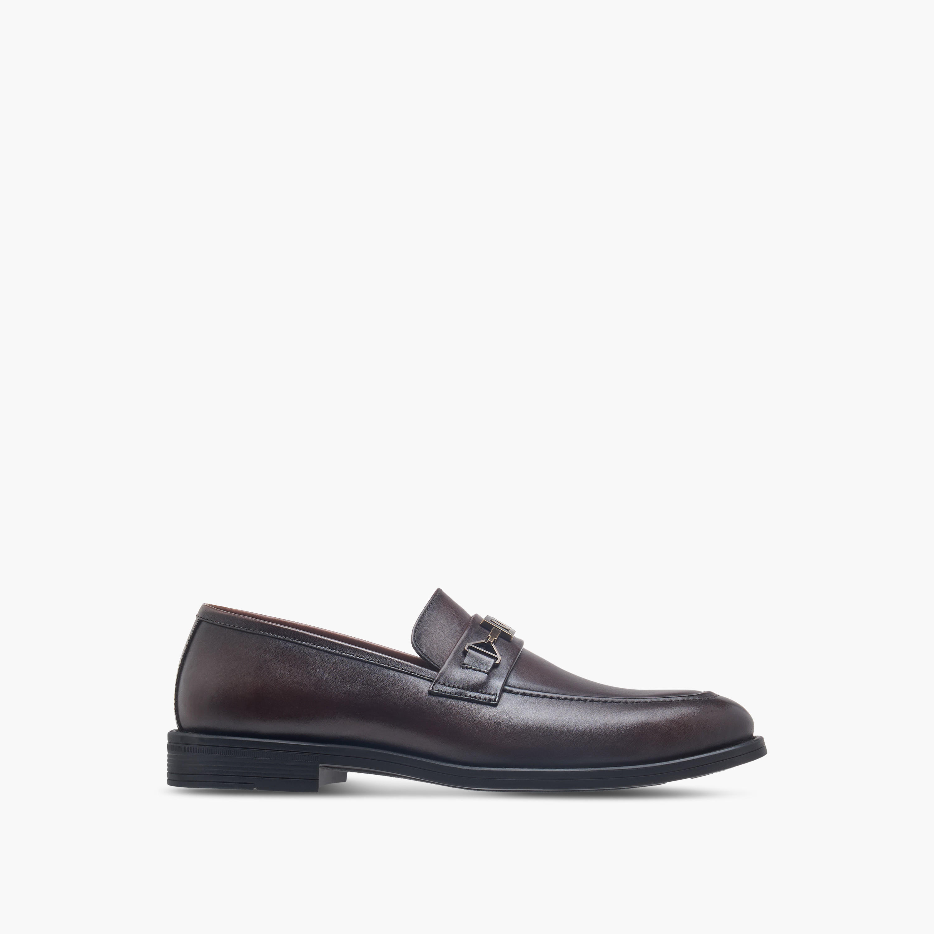 Duchini Men's Leather Buckle Detail Slip-On Shoes-men-shoes-formalshoes-image-3