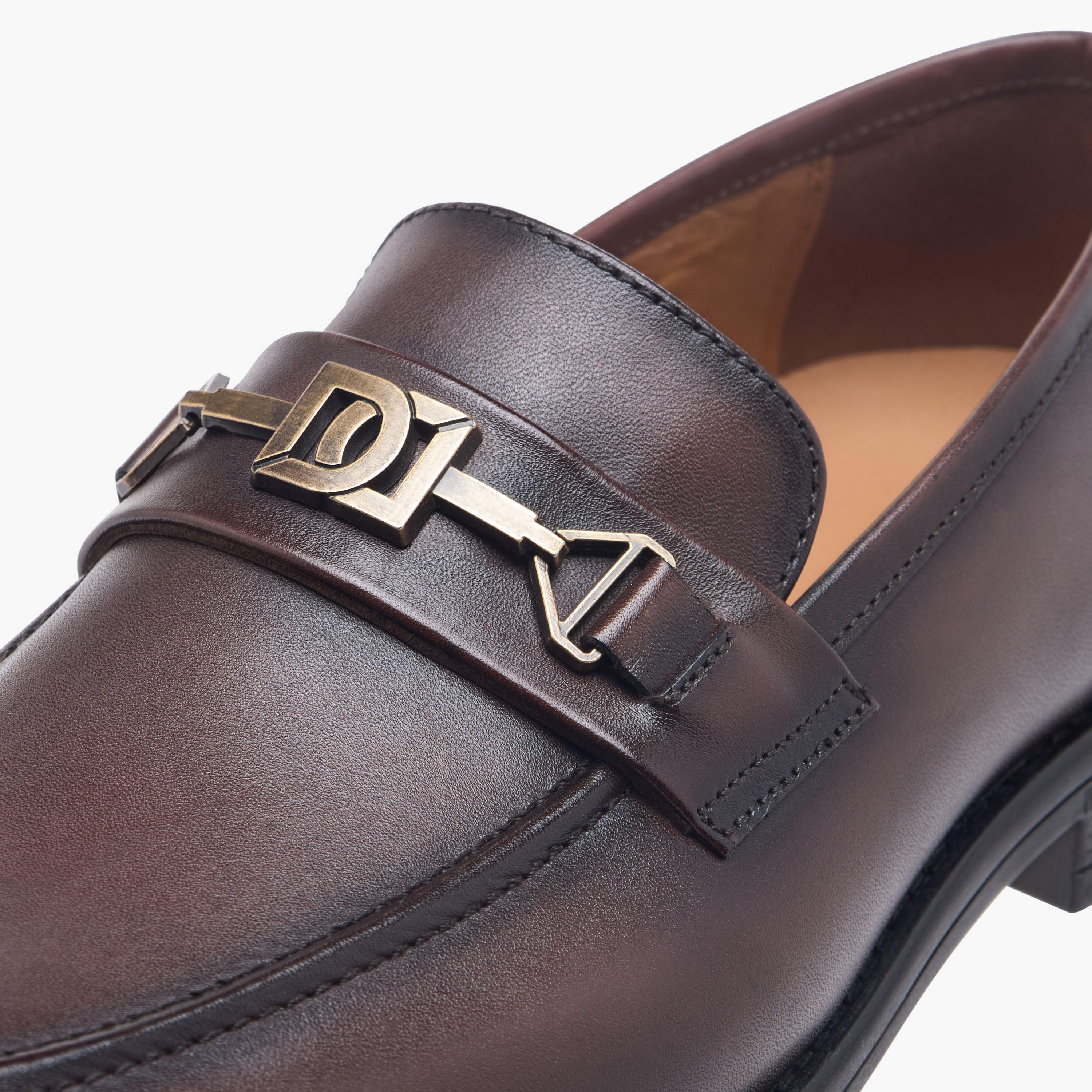Duchini Men's Leather Buckle Detail Slip-On Shoes-men-shoes-formalshoes-image-4
