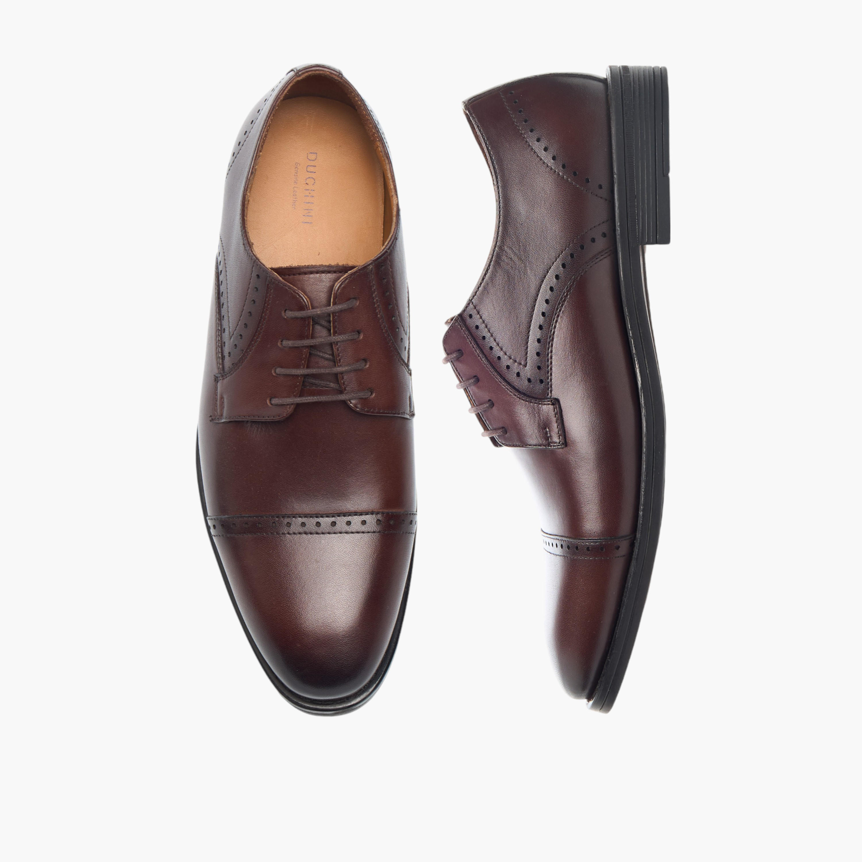 Duchini Men Genuine Leather Lace-Up Derby Shoes-men-shoes-formalshoes-image-1