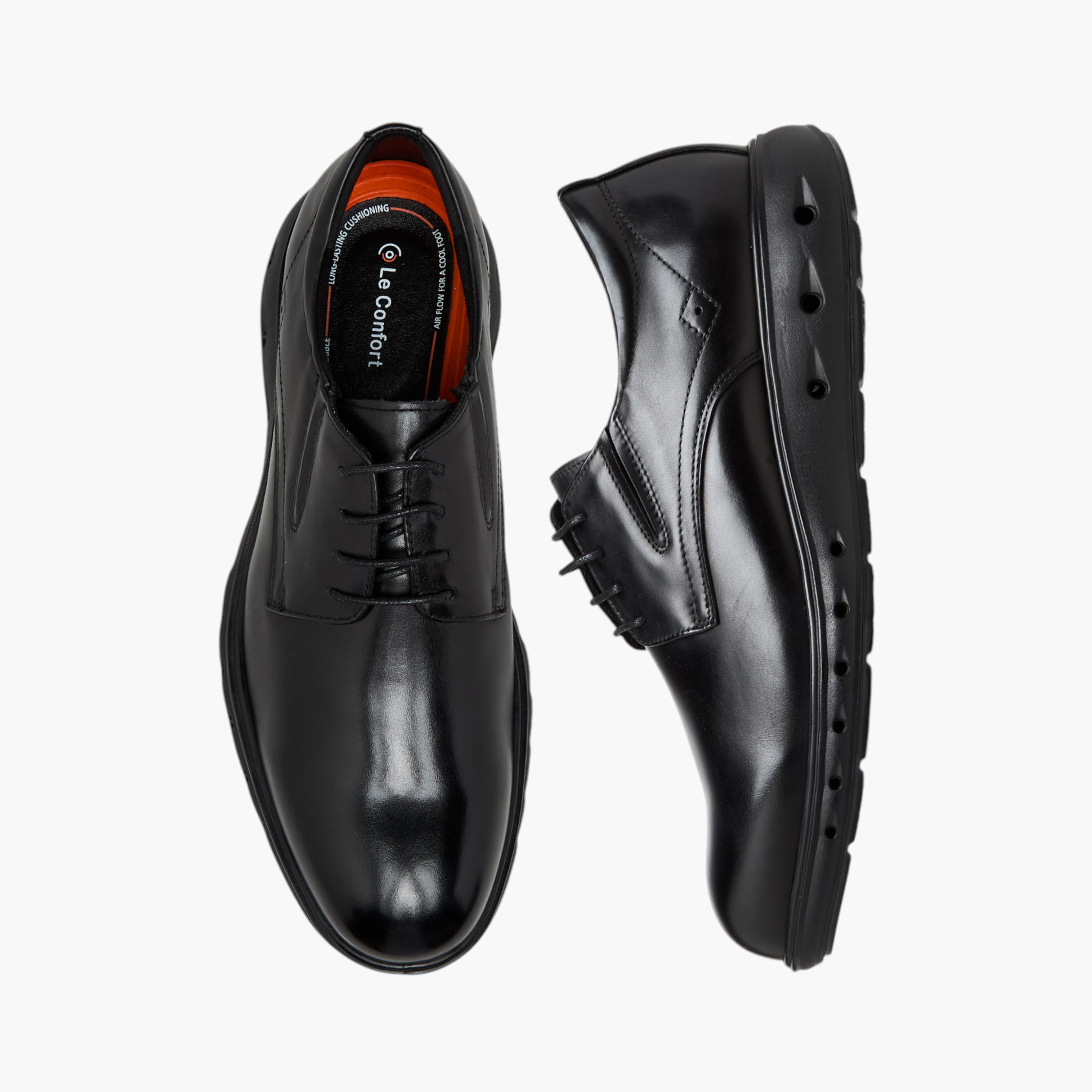 Le Confort Men Solid Lace-Up Leather Derby Shoes-men-shoes-formalshoes-image-1