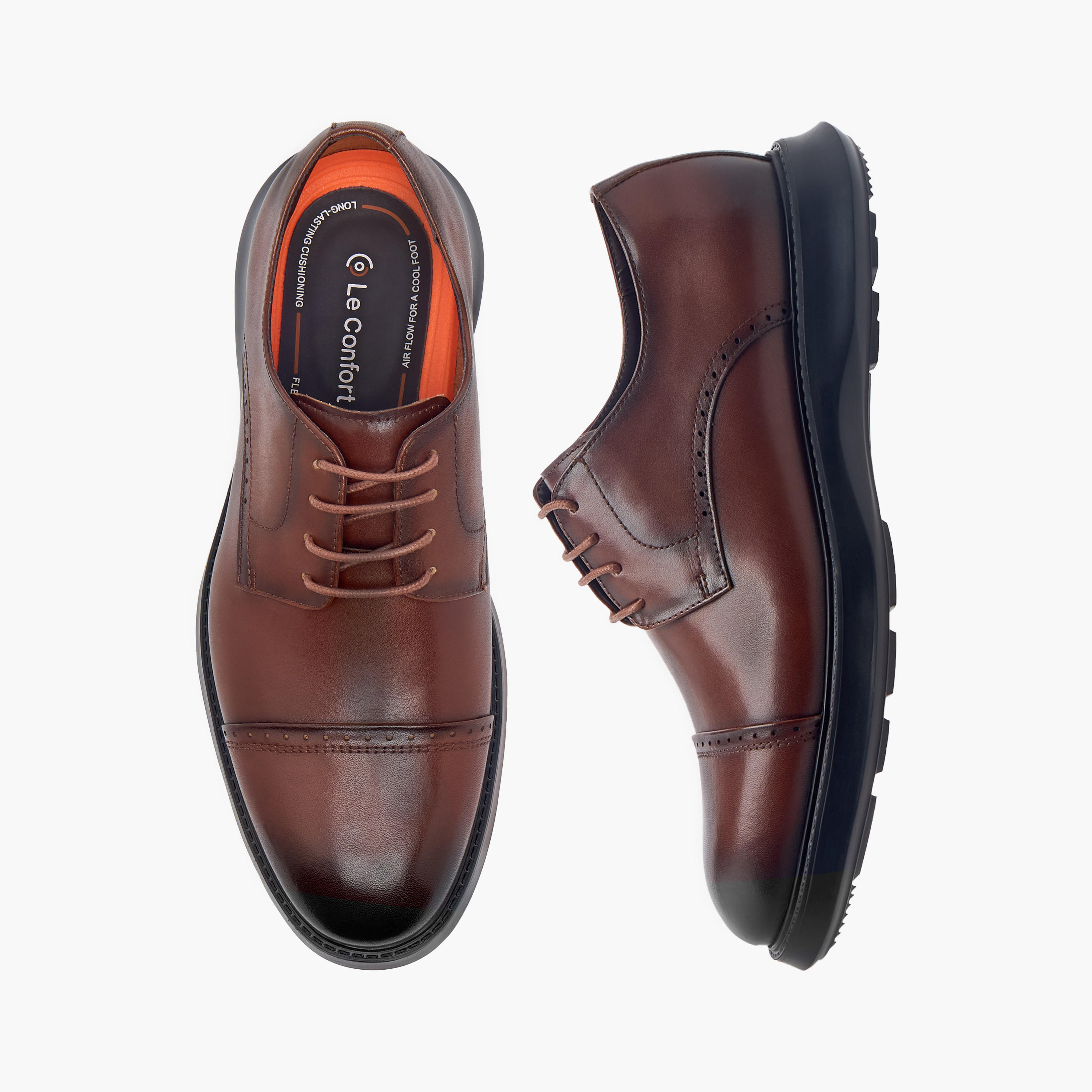 Le Confort Leather Perforated Lace-Up Derby Shoes -men-shoes-formalshoes-image-1
