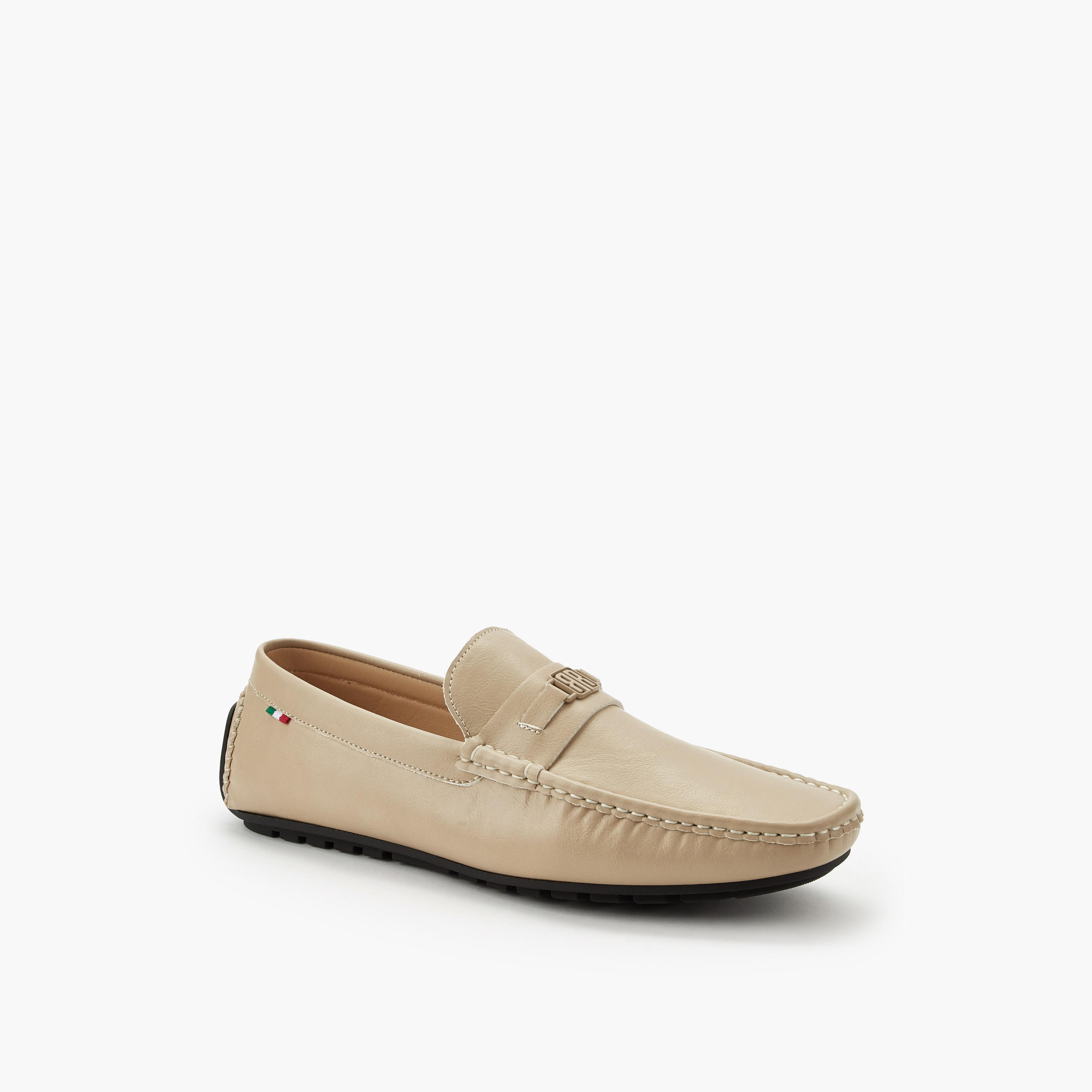 Renzo Ruganni Men Logo Accent Slip-On Moccasins-men-shoes-loafersandmoccasins-image-2