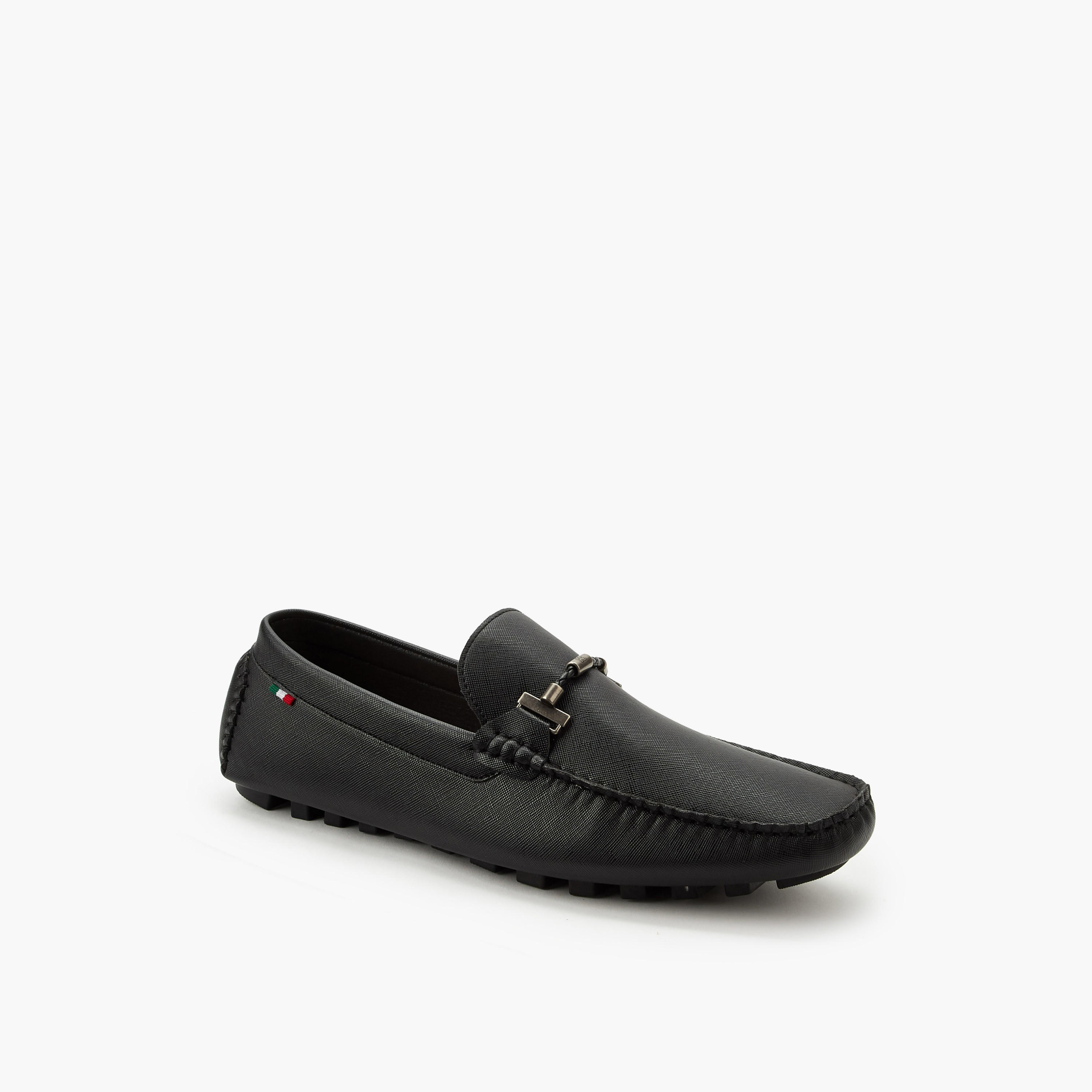 Renzo Ruganni Men Textured Slip-On Moccasins-men-shoes-loafersandmoccasins-image-2