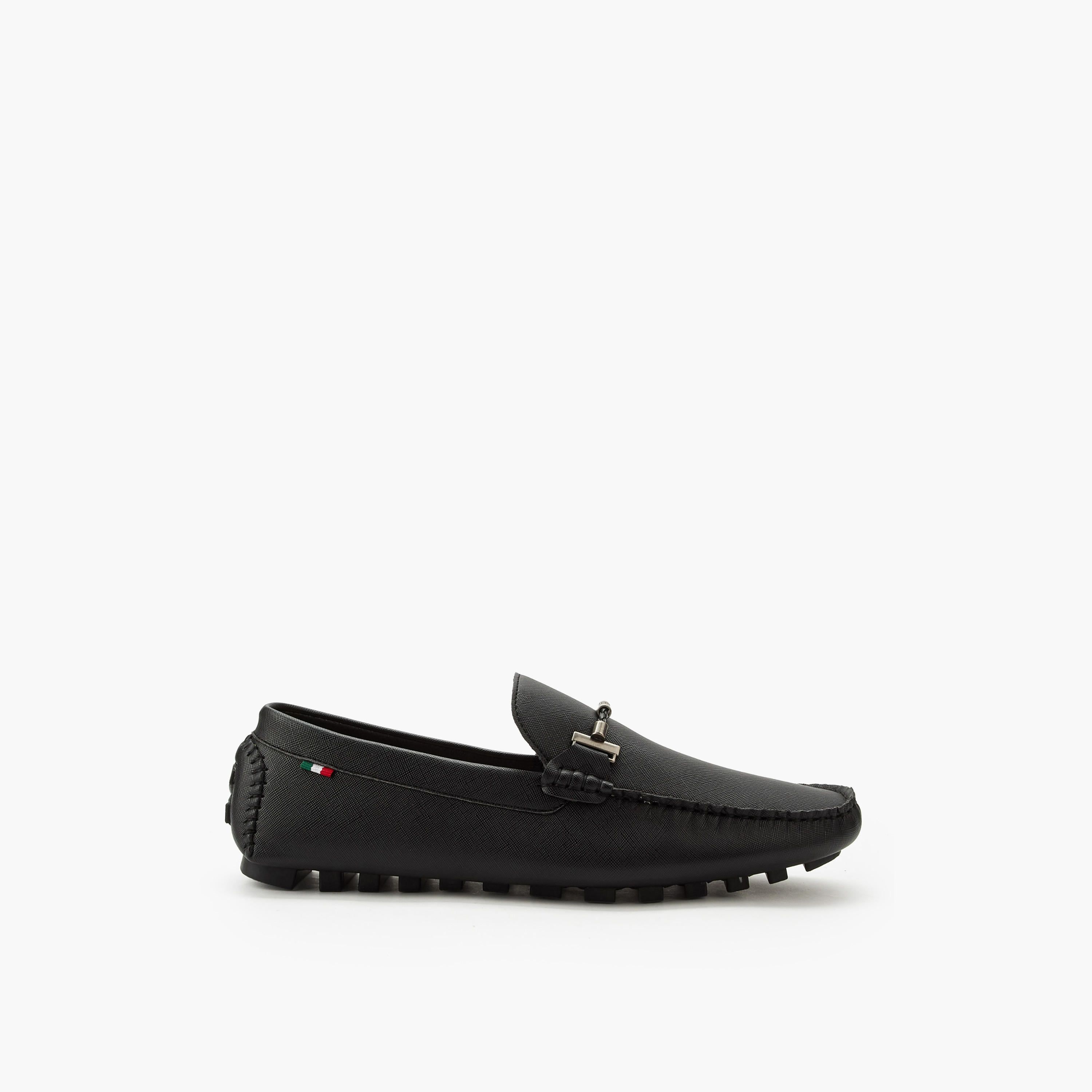Renzo Ruganni Men Textured Slip-On Moccasins-men-shoes-loafersandmoccasins-image-3
