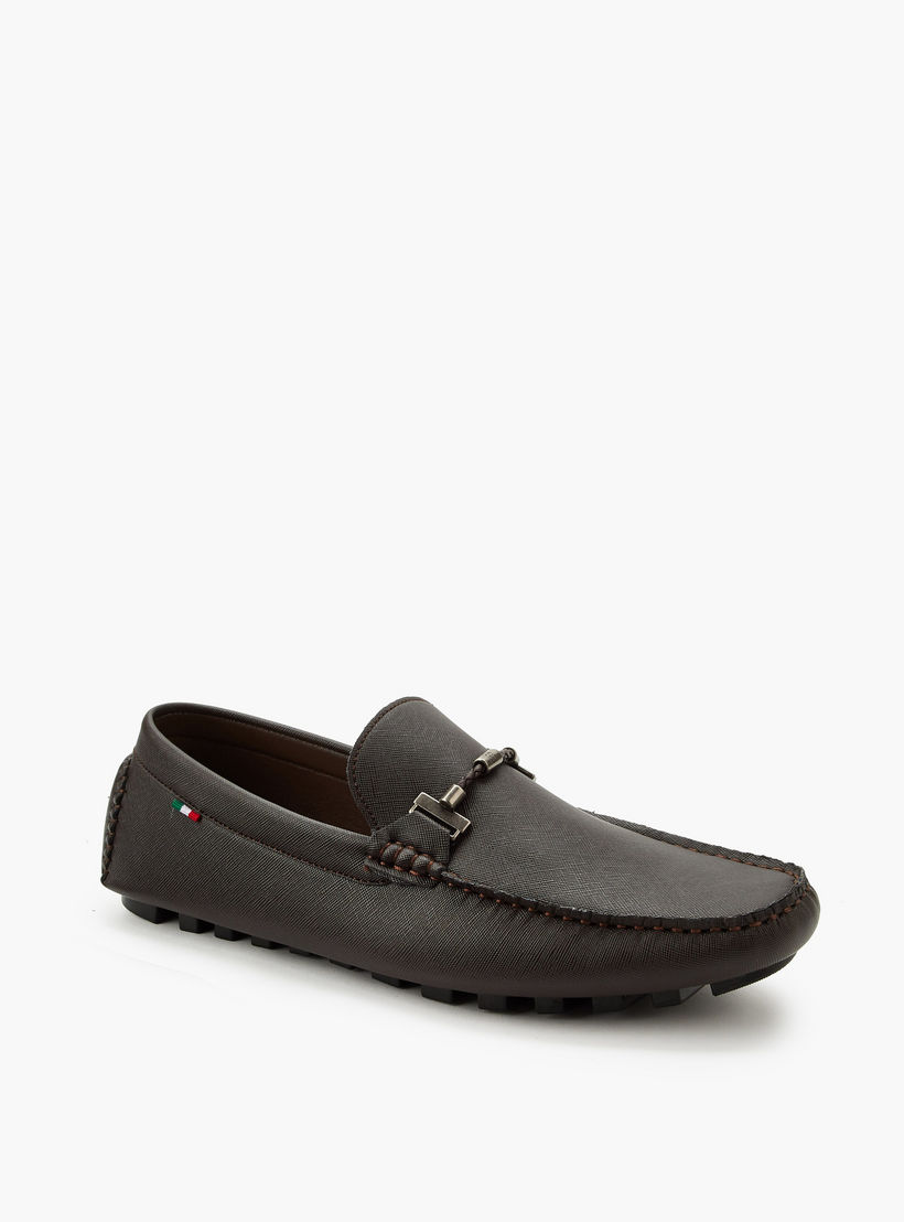 Renzo Ruganni Men Textured Slip-On Moccasins-men-shoes-loafersandmoccasins-image-2