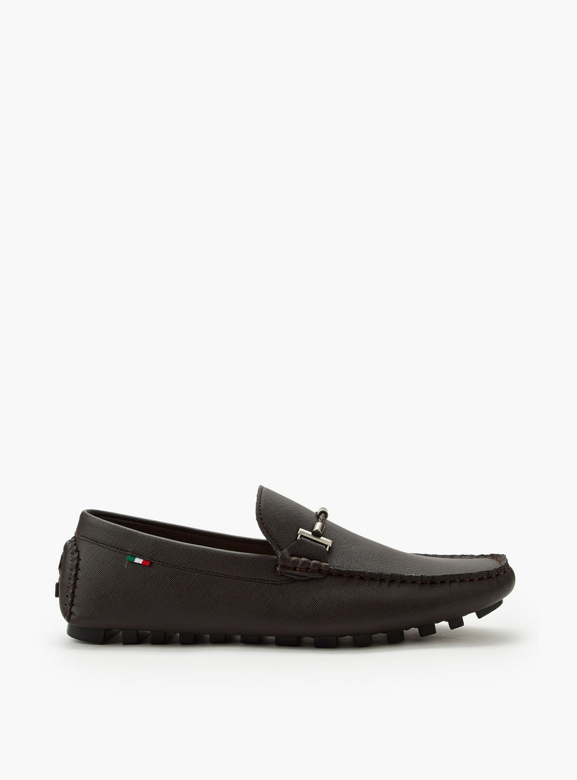 Renzo Ruganni Men Textured Slip-On Moccasins-men-shoes-loafersandmoccasins-image-3
