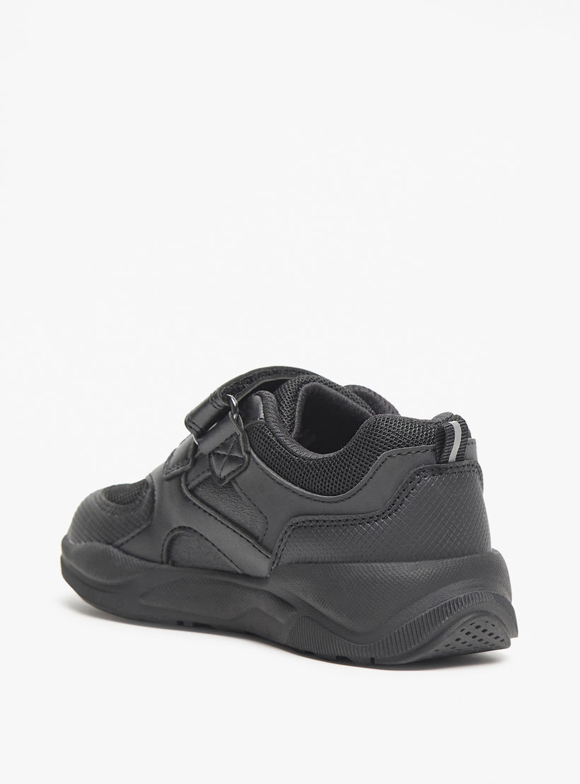 Juniors Kids Mesh Textured School Shoes with Hook and Loop Closure-boys-shoes-schoolshoes-image-2