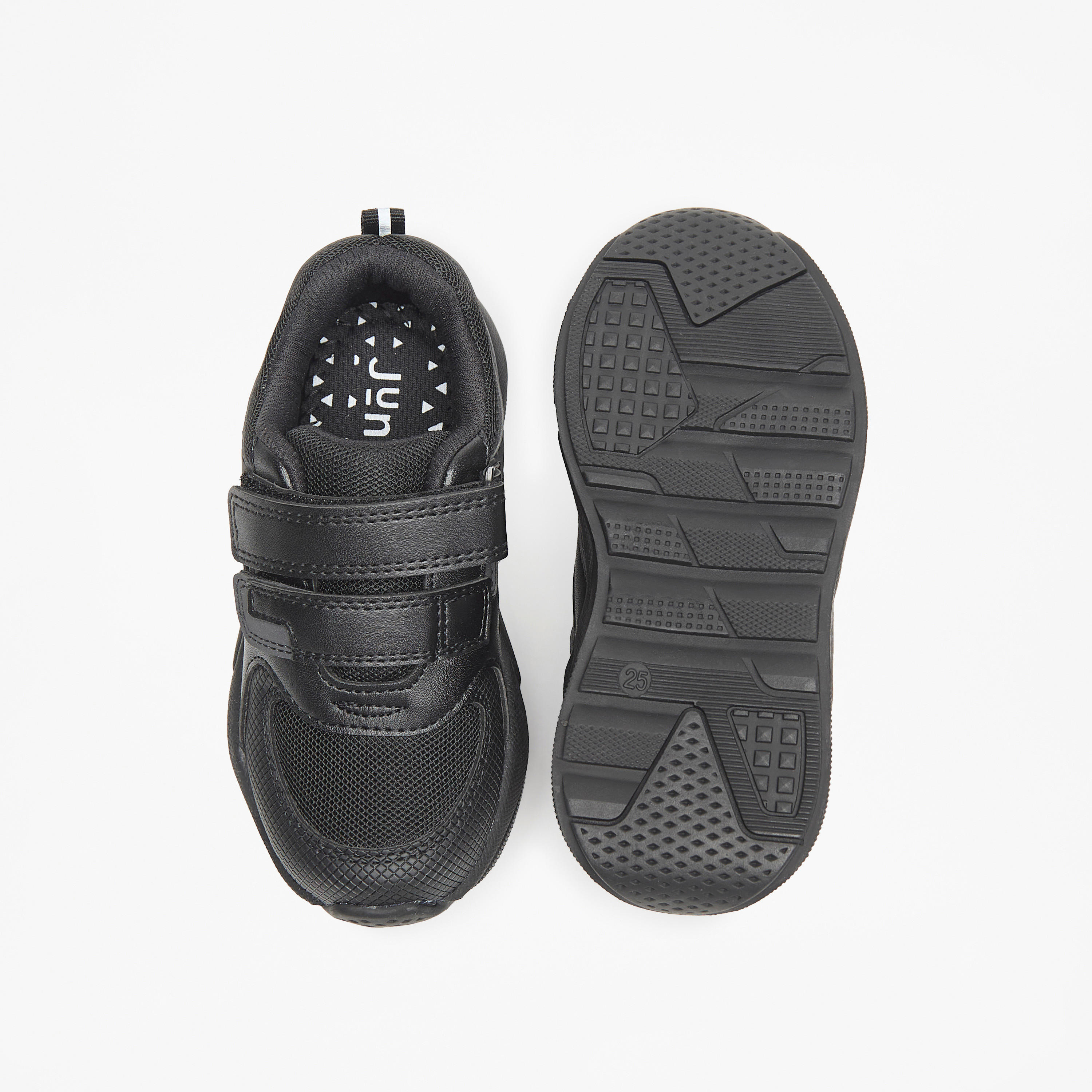 Juniors Kids Mesh Textured School Shoes with Hook and Loop Closure-boys-shoes-schoolshoes-image-4