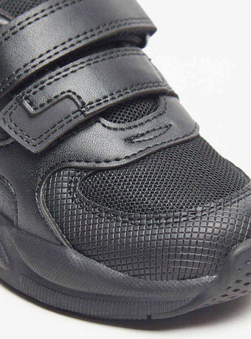 Juniors Kids Mesh Textured School Shoes with Hook and Loop Closure-boys-shoes-schoolshoes-image-5
